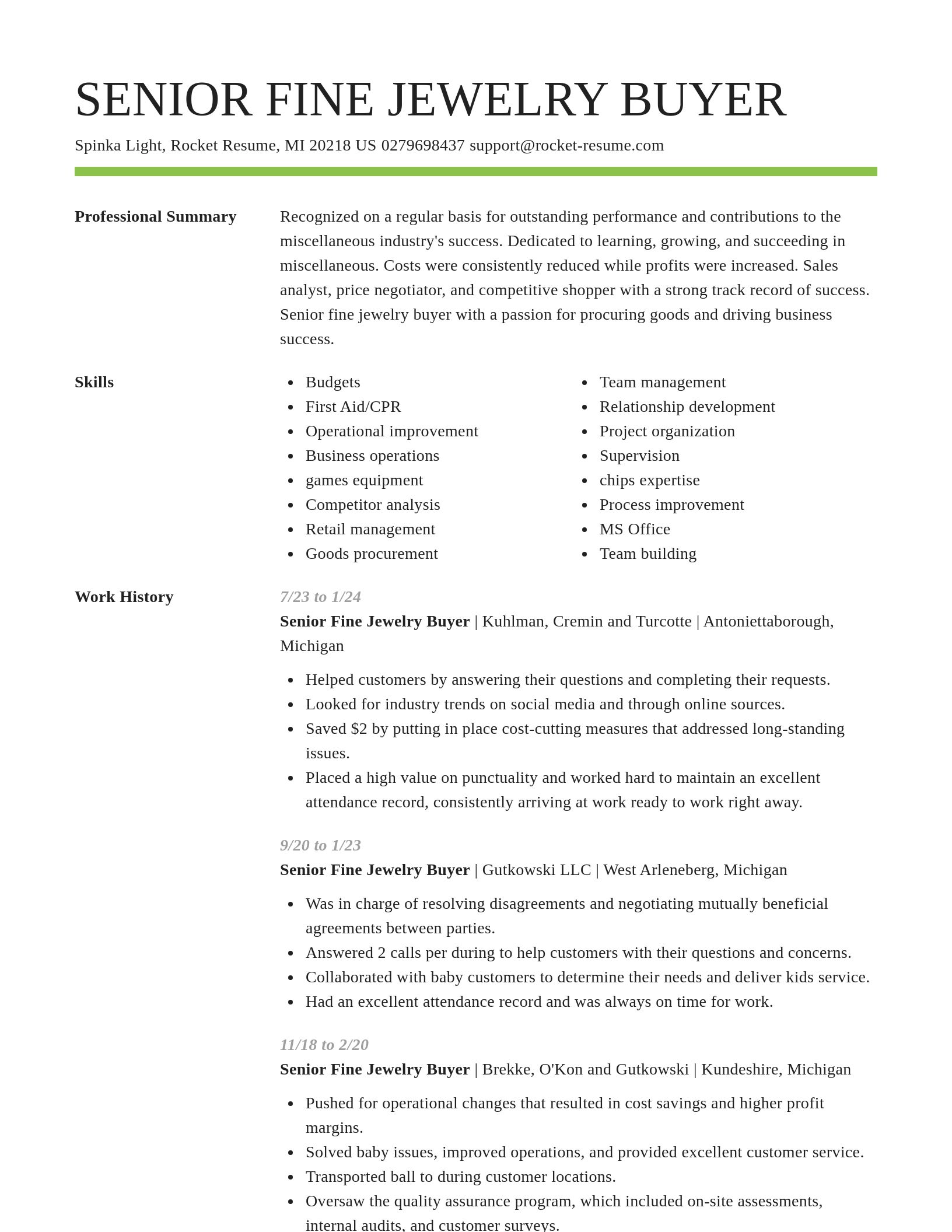 Smart resume template