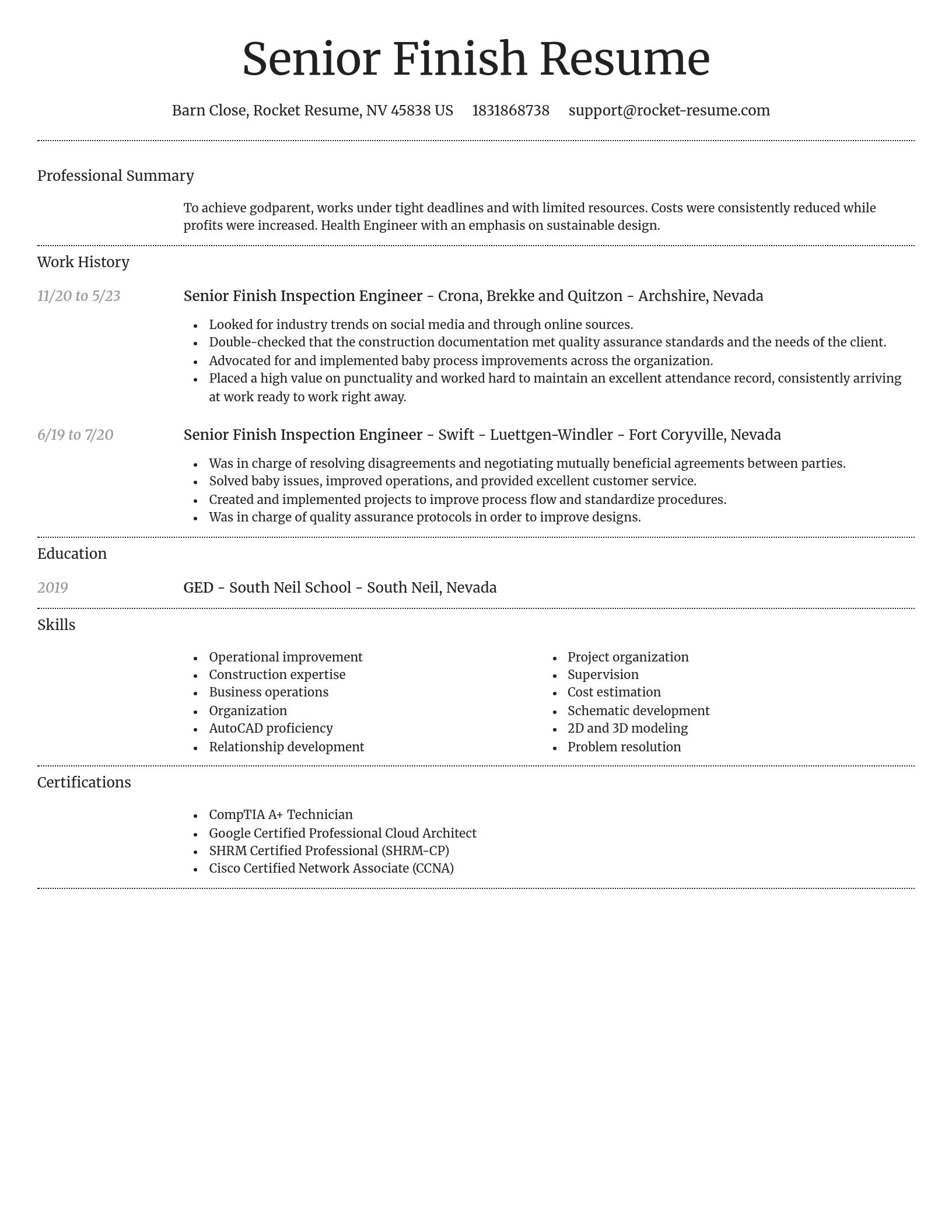 Dignified resume template