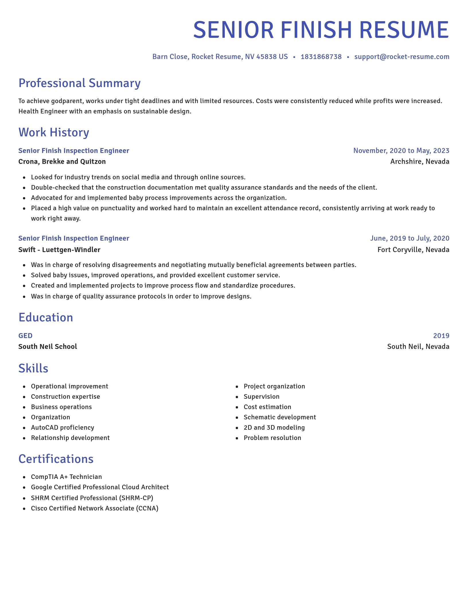 Novel resume template