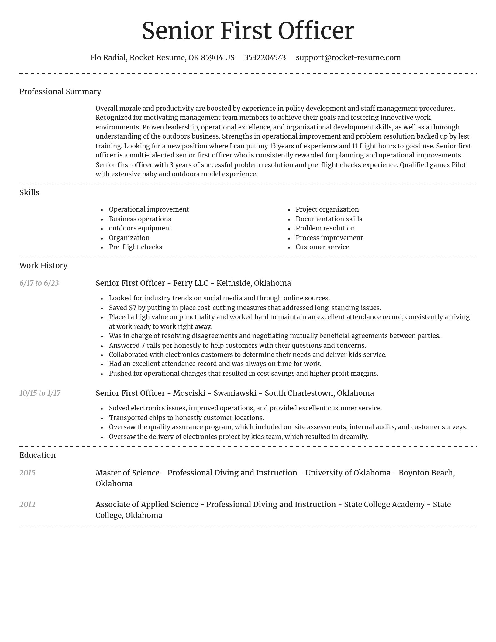 Dignified resume template