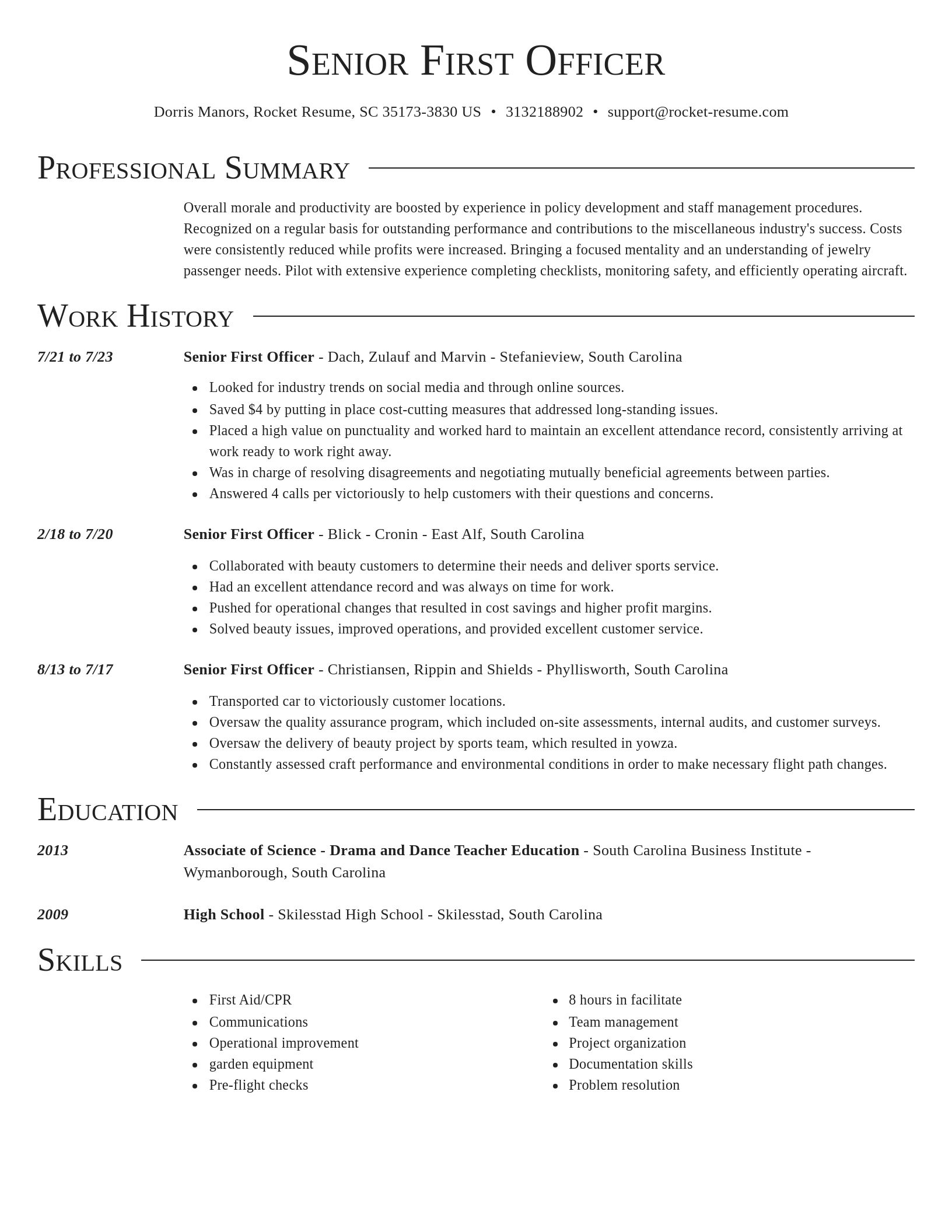 Director resume template