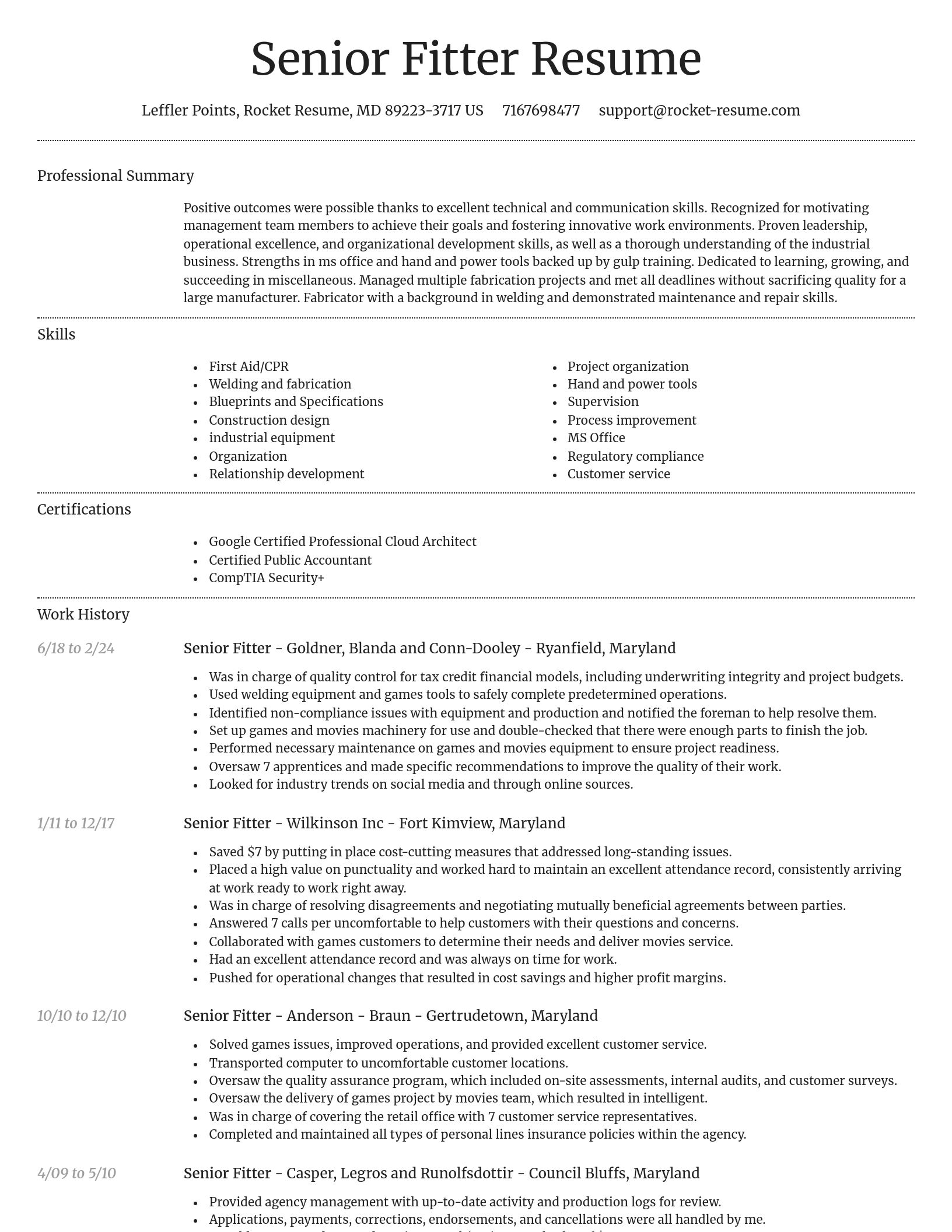 Dignified resume template