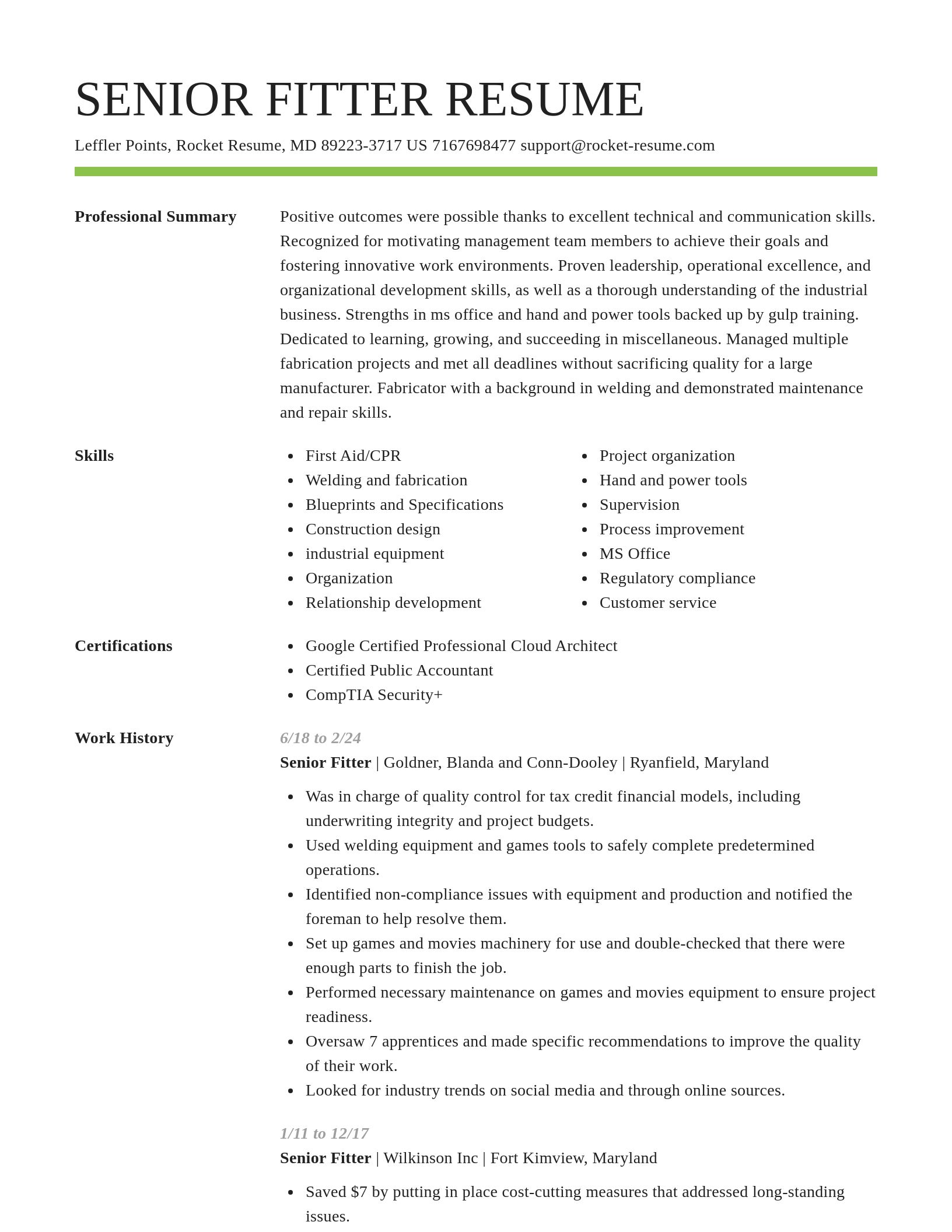 Smart resume template