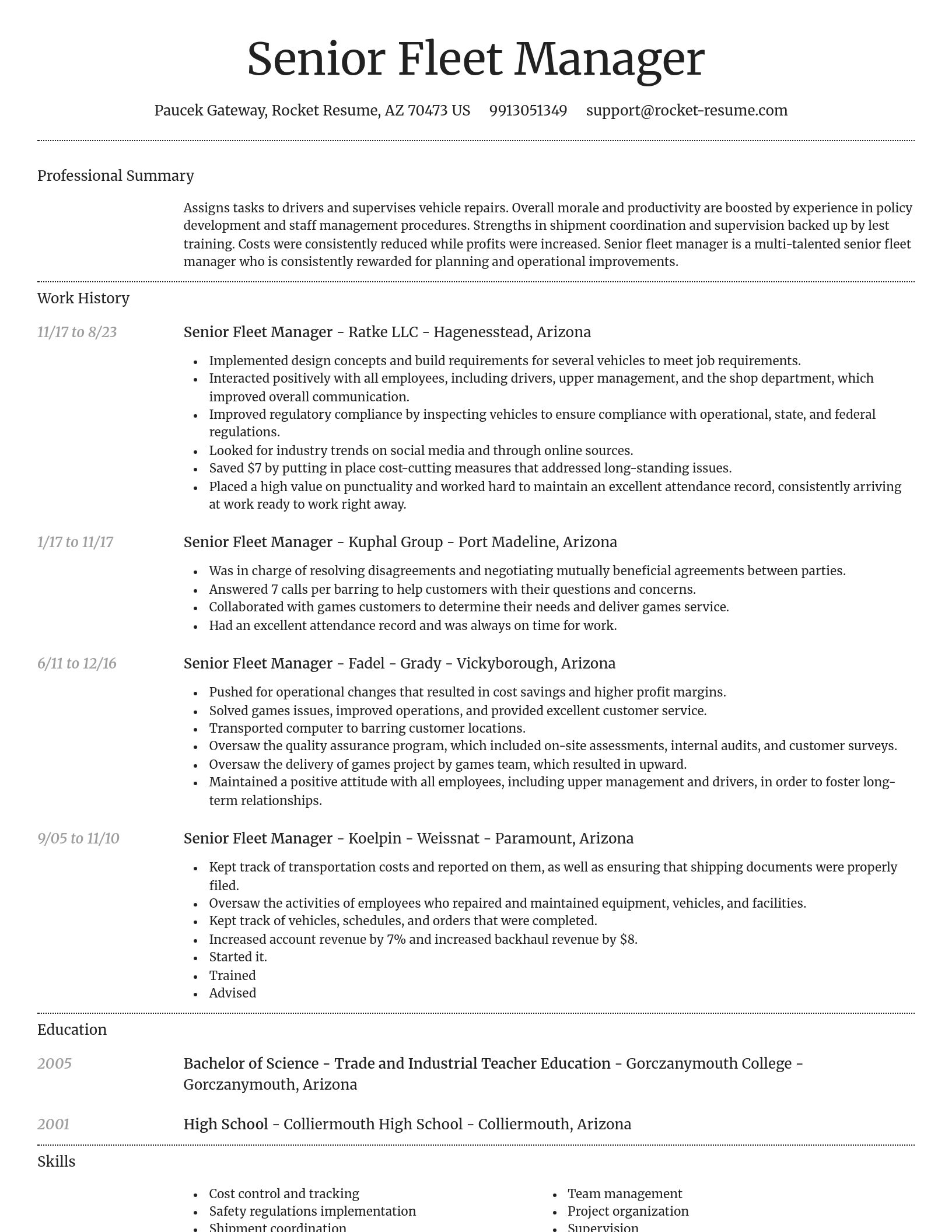 Dignified resume template