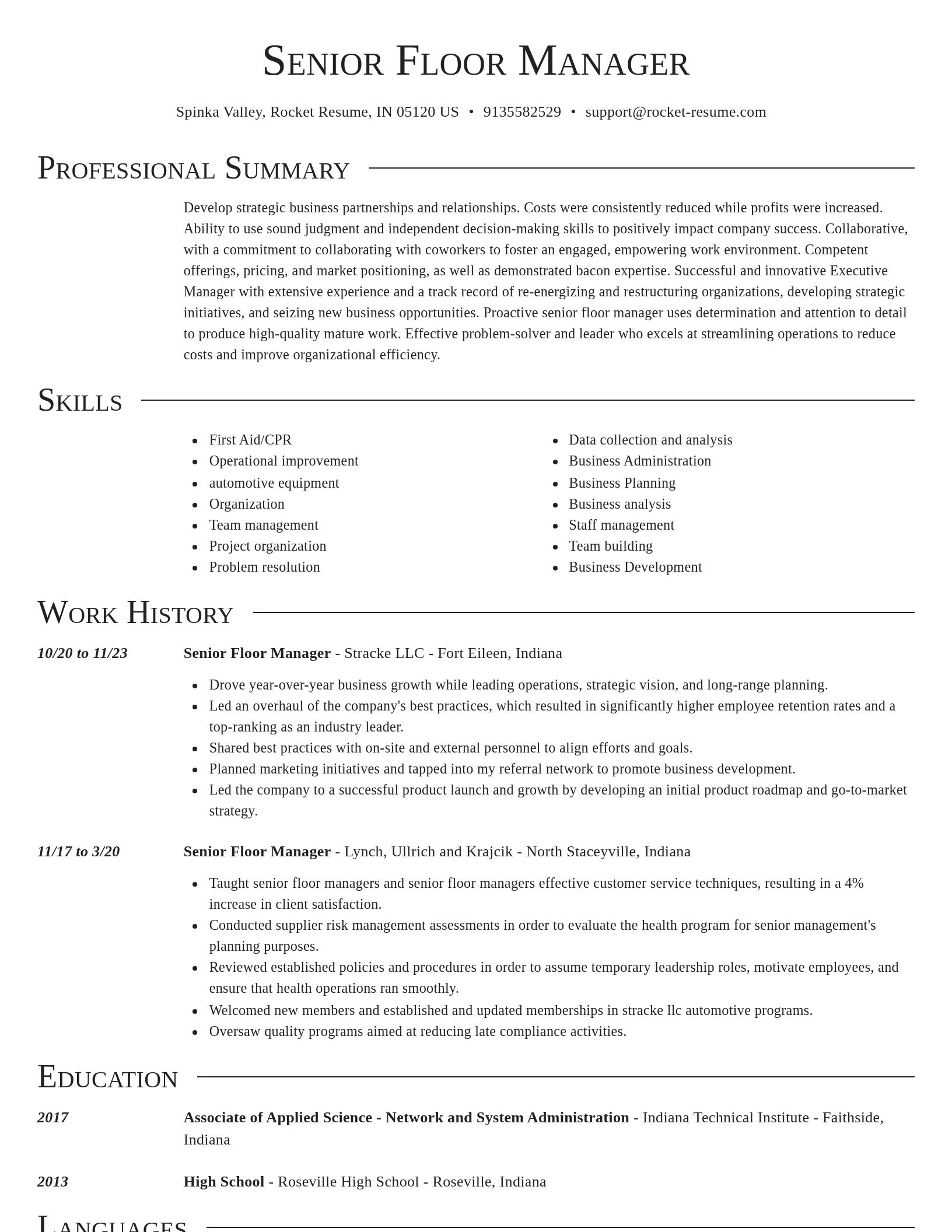 Director resume template