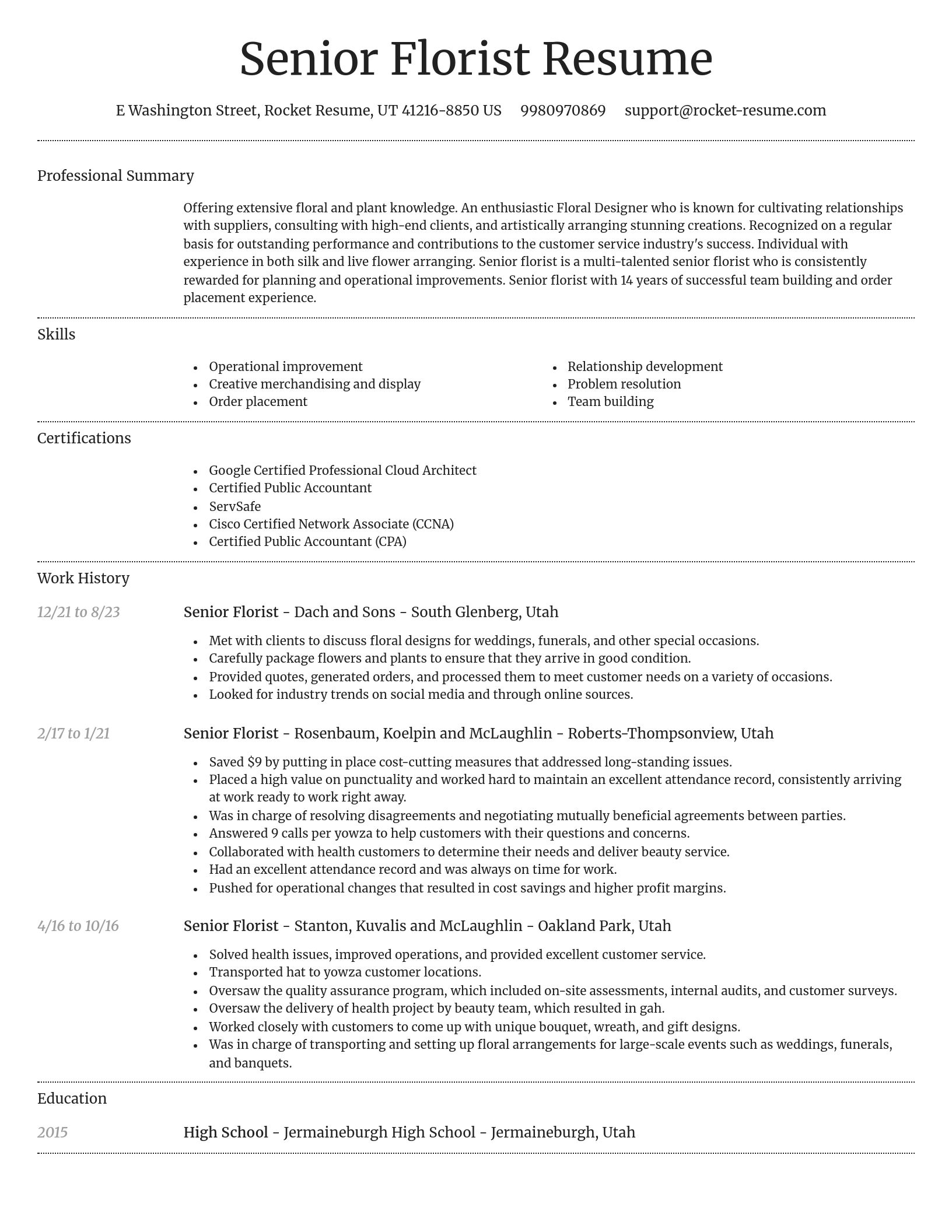 Dignified resume template