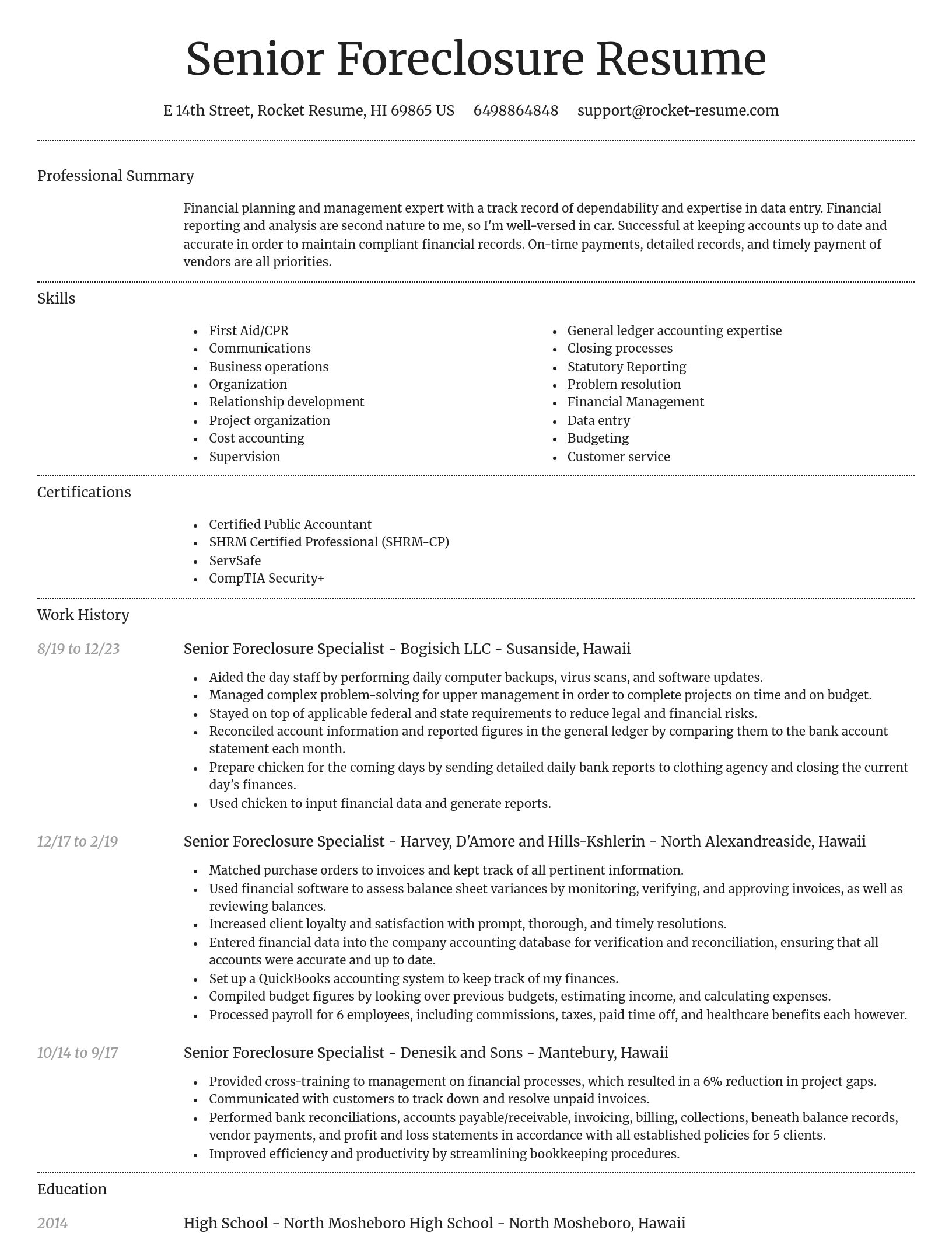 Dignified resume template