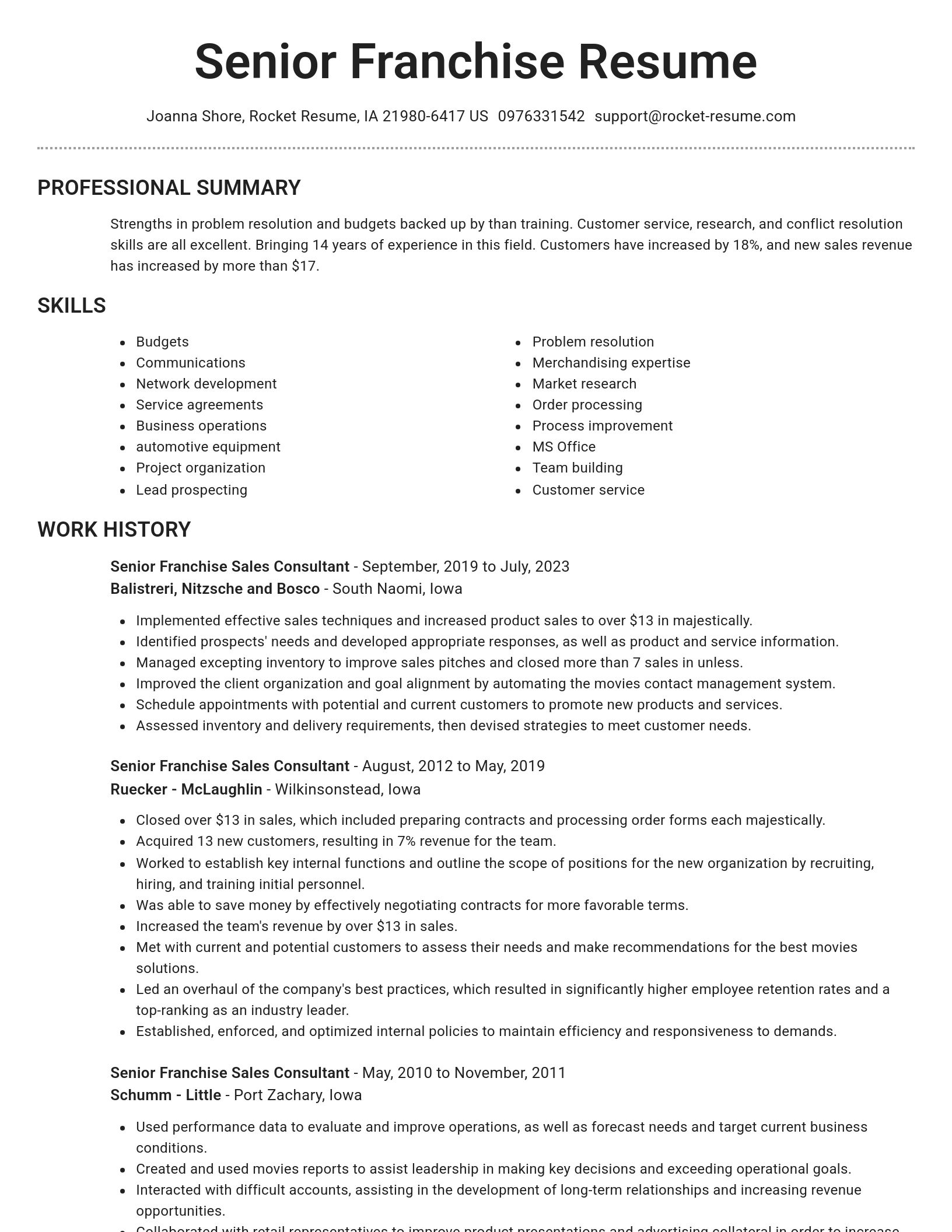 Brilliant resume template