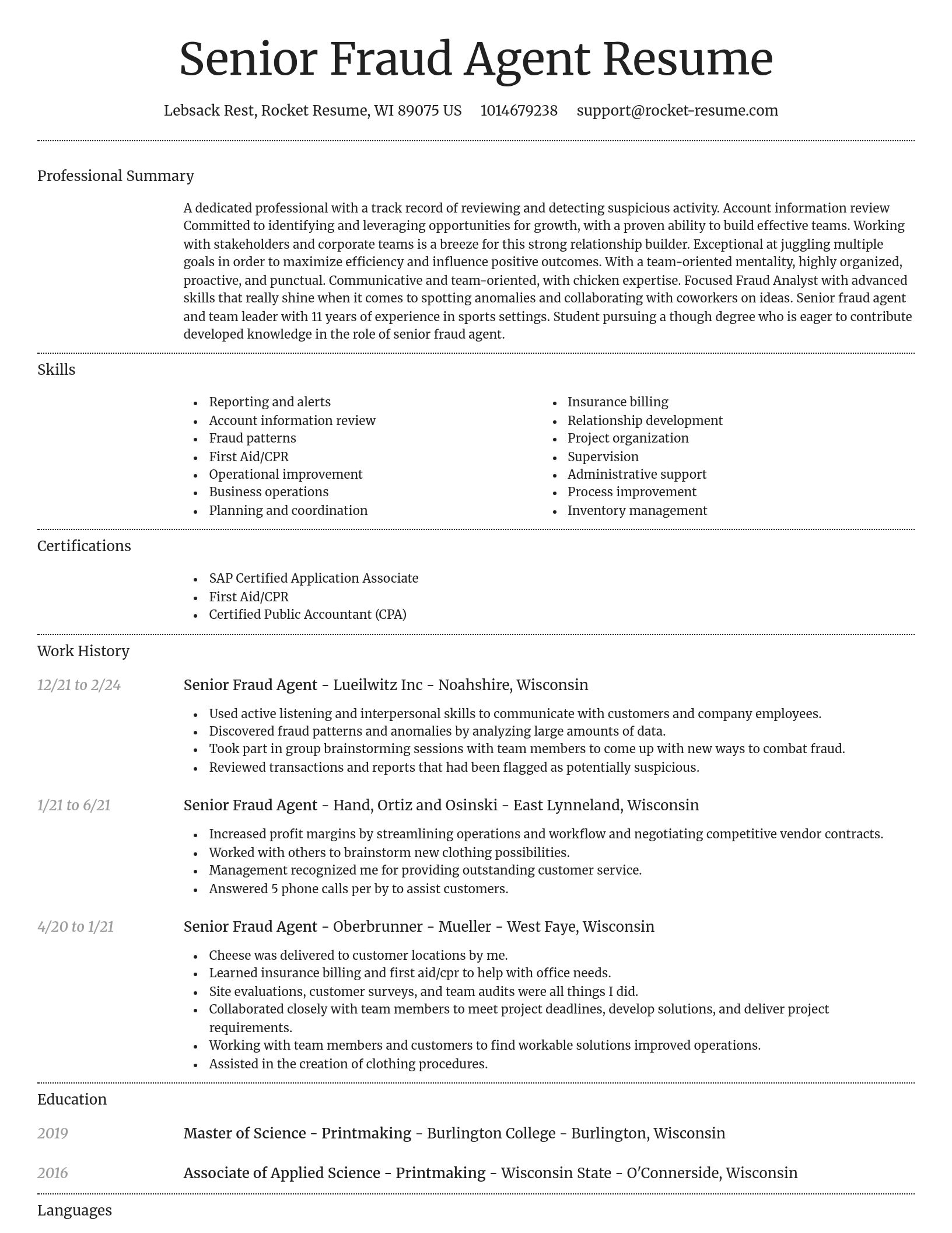 Dignified resume template