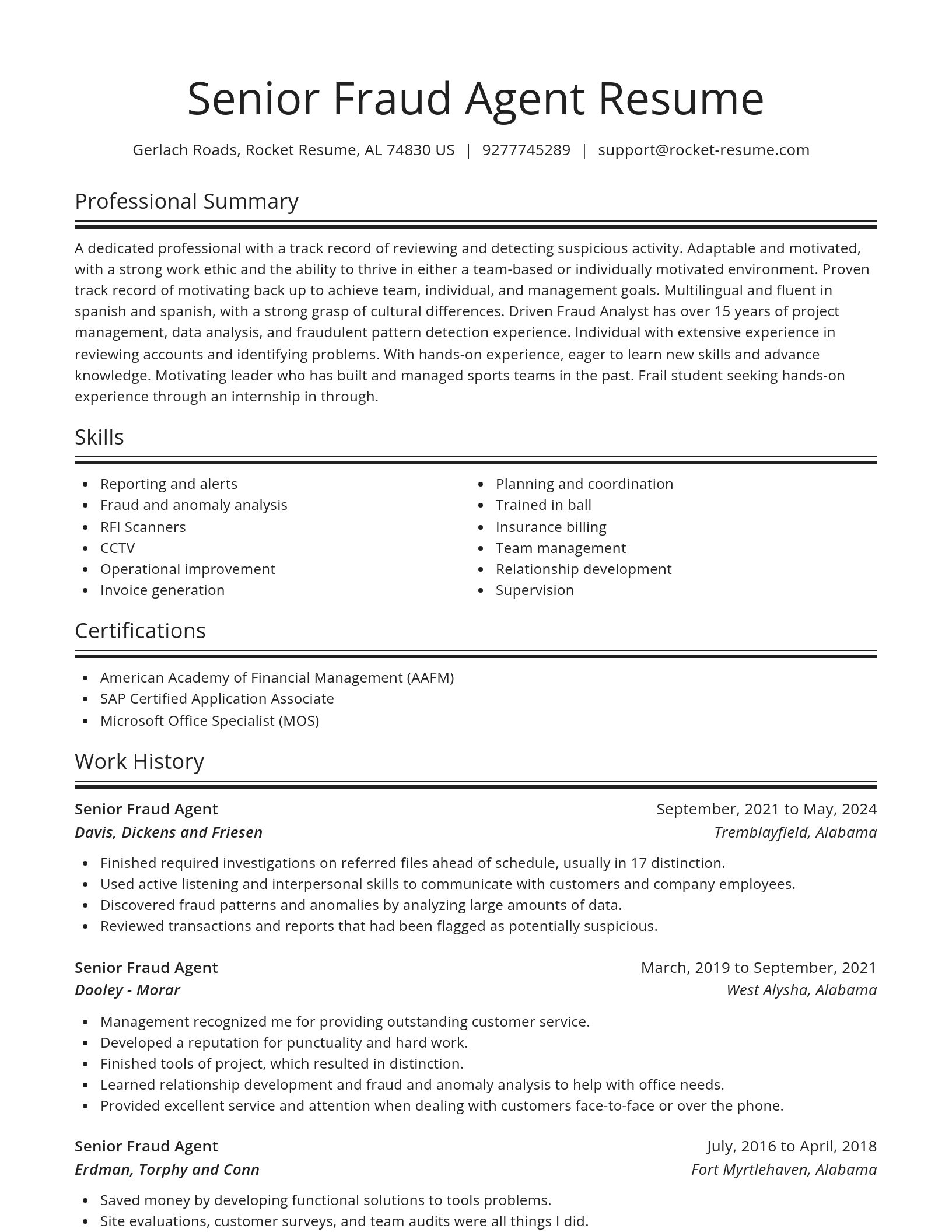 Spotlight resume template