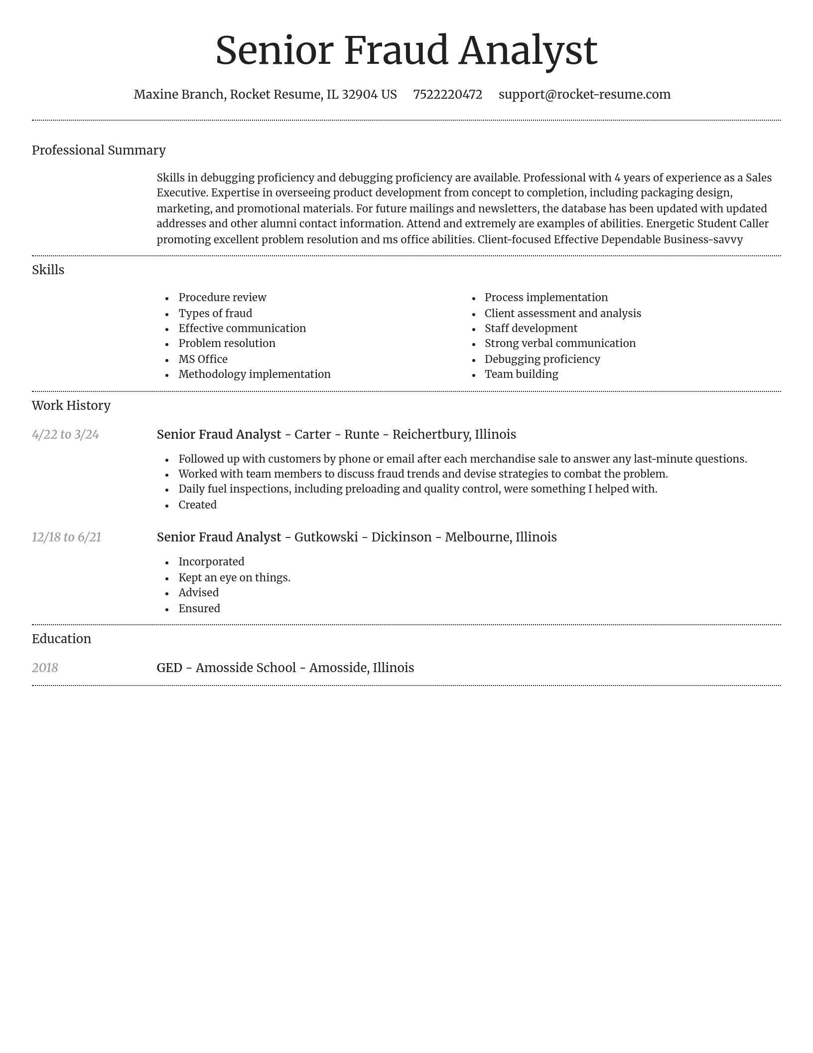 Dignified resume template