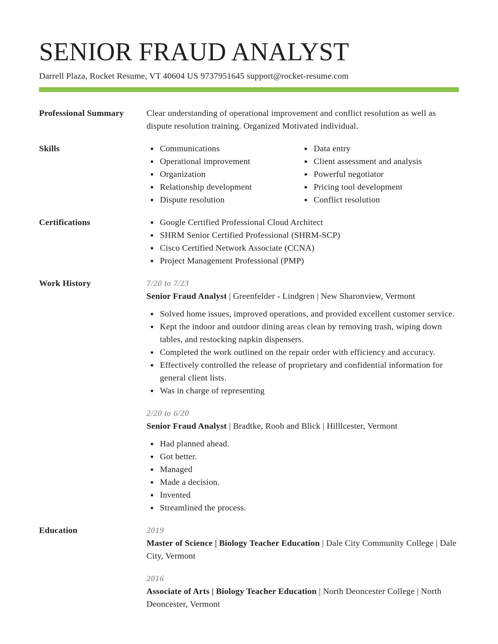Smart resume template