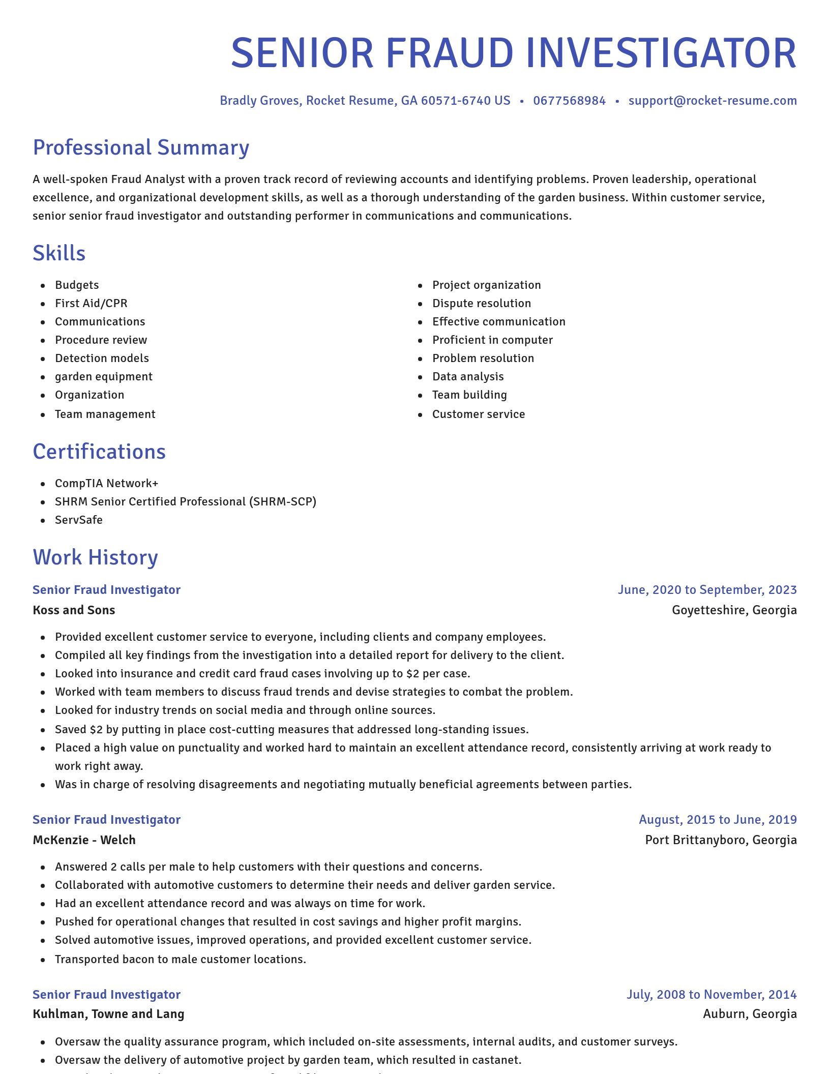 Novel resume template