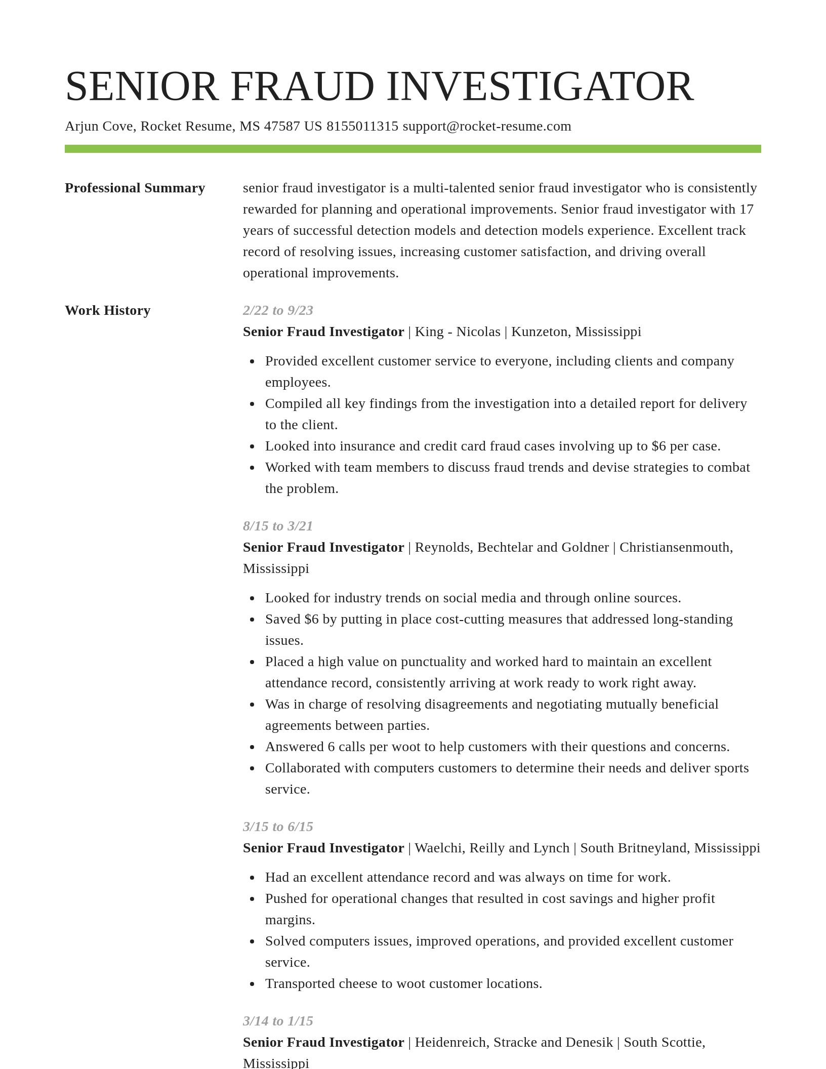 Smart resume template
