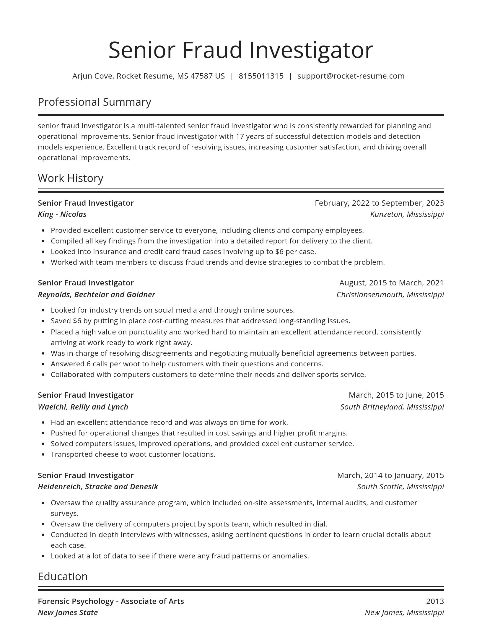 Spotlight resume template