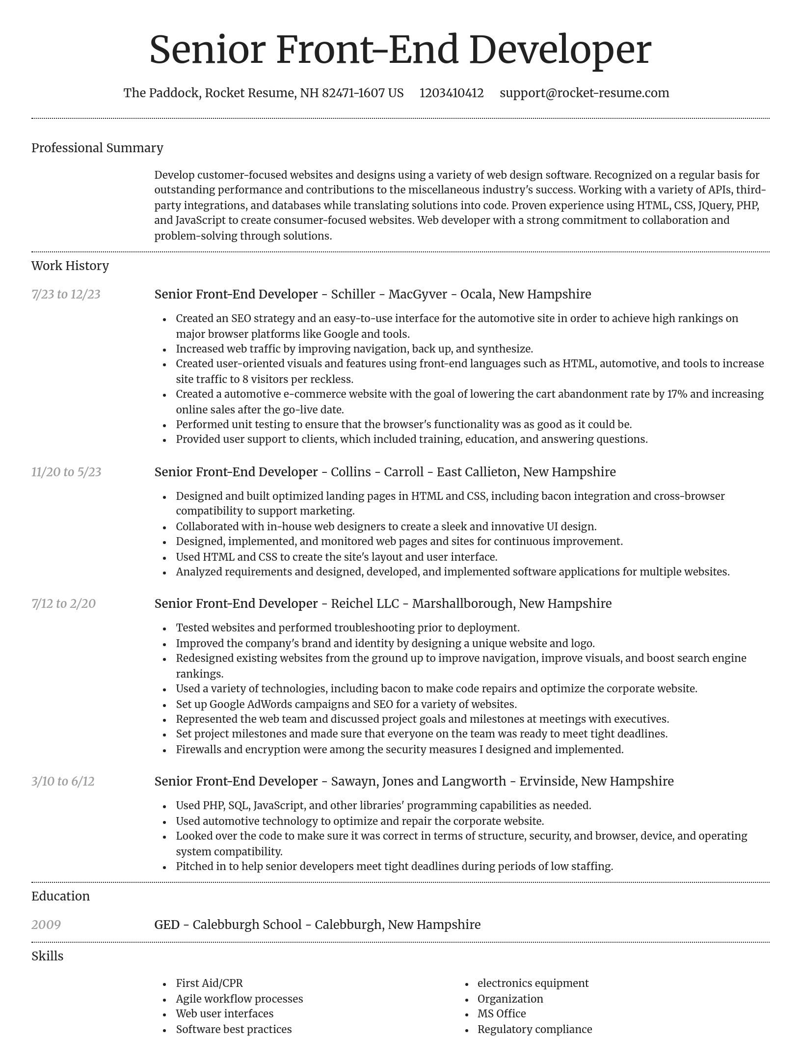 Dignified resume template