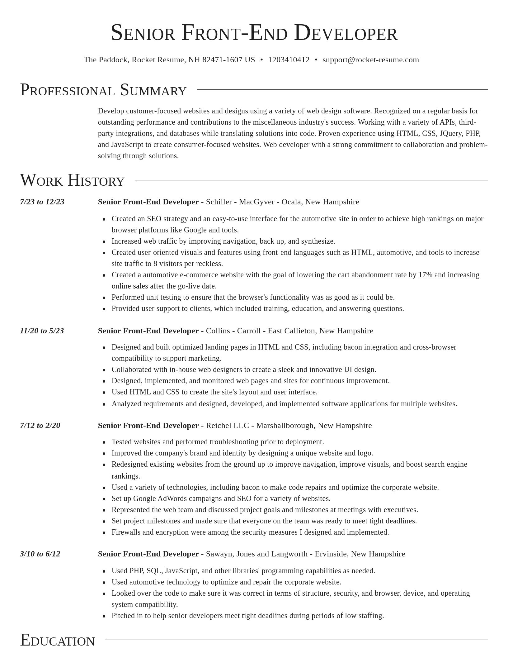 Director resume template