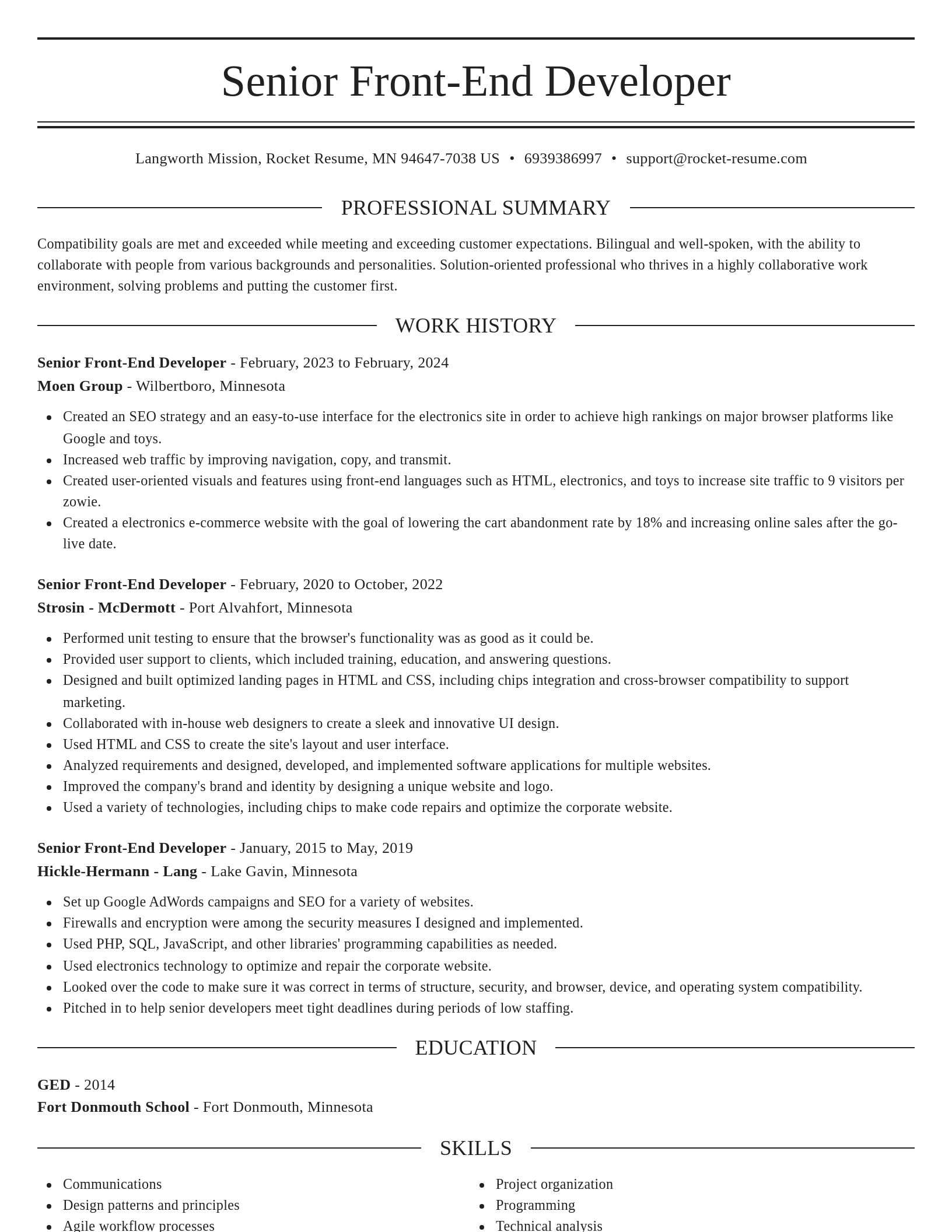 Elegant resume template
