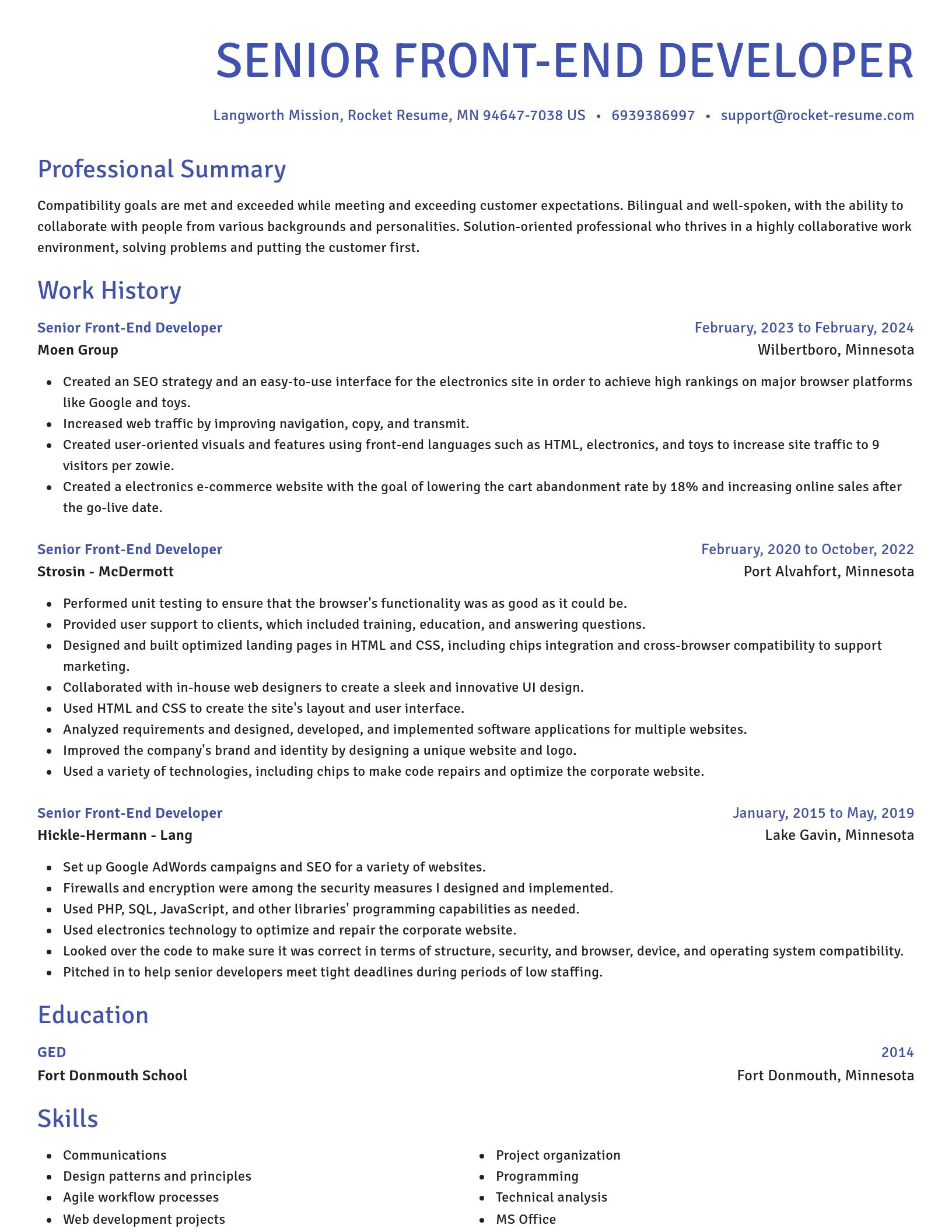Novel resume template
