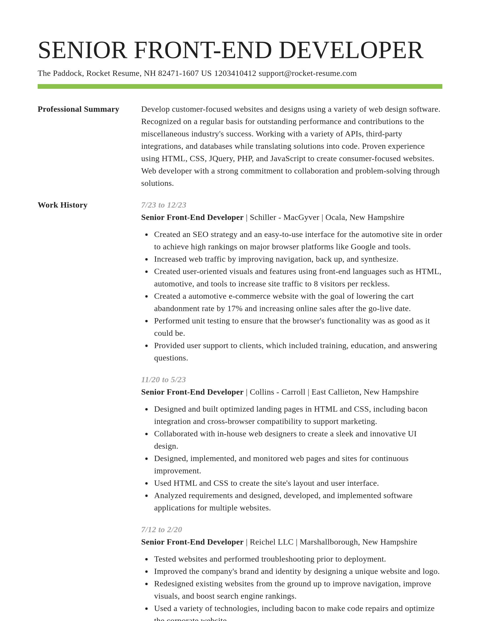 Smart resume template