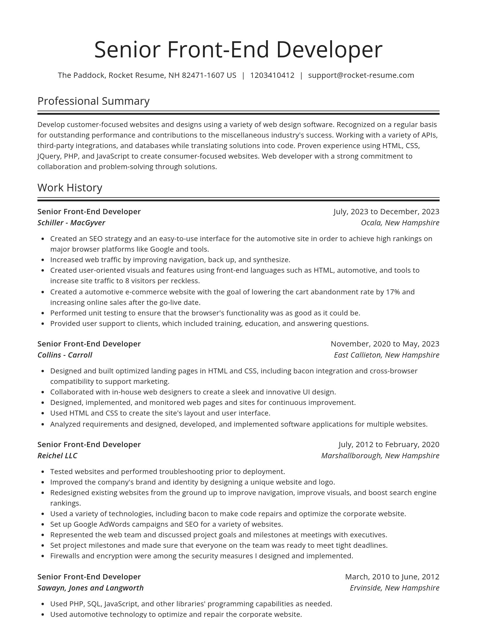 Spotlight resume template