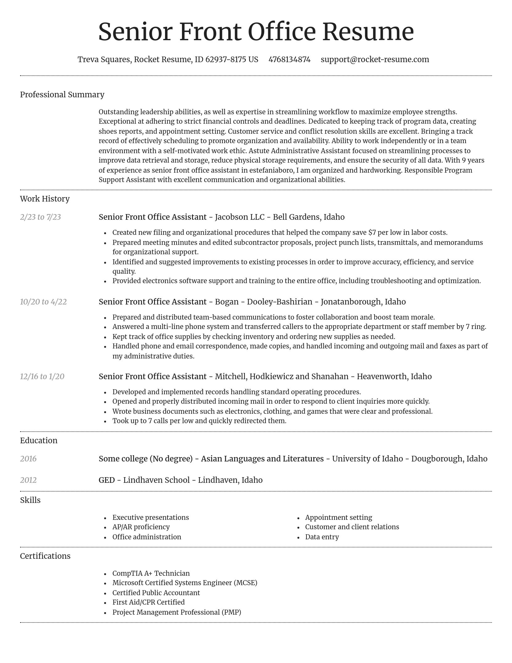 Dignified resume template