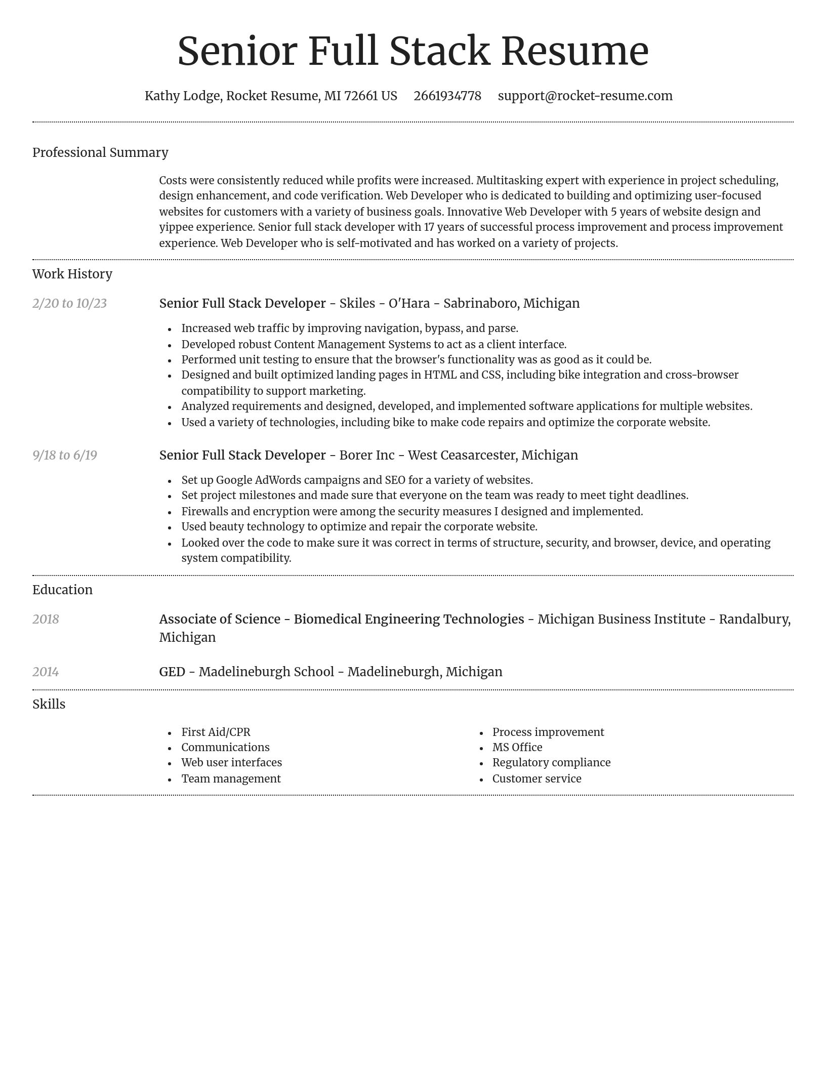 Dignified resume template