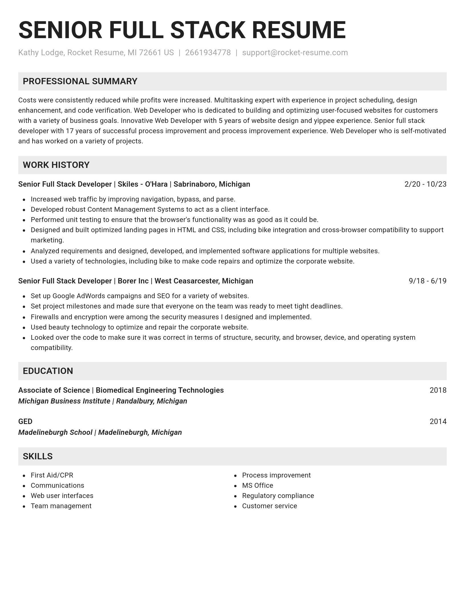 Genius resume template
