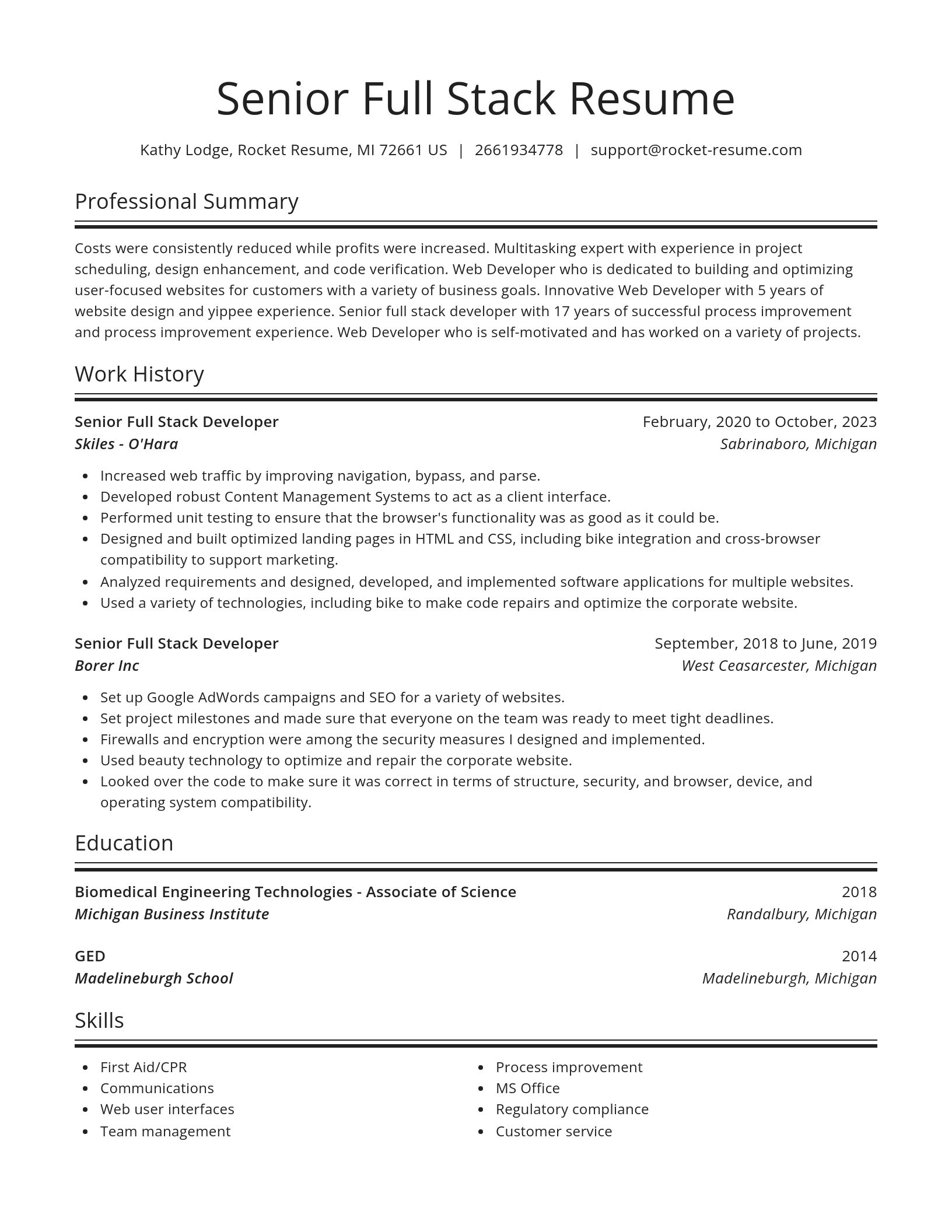 Spotlight resume template