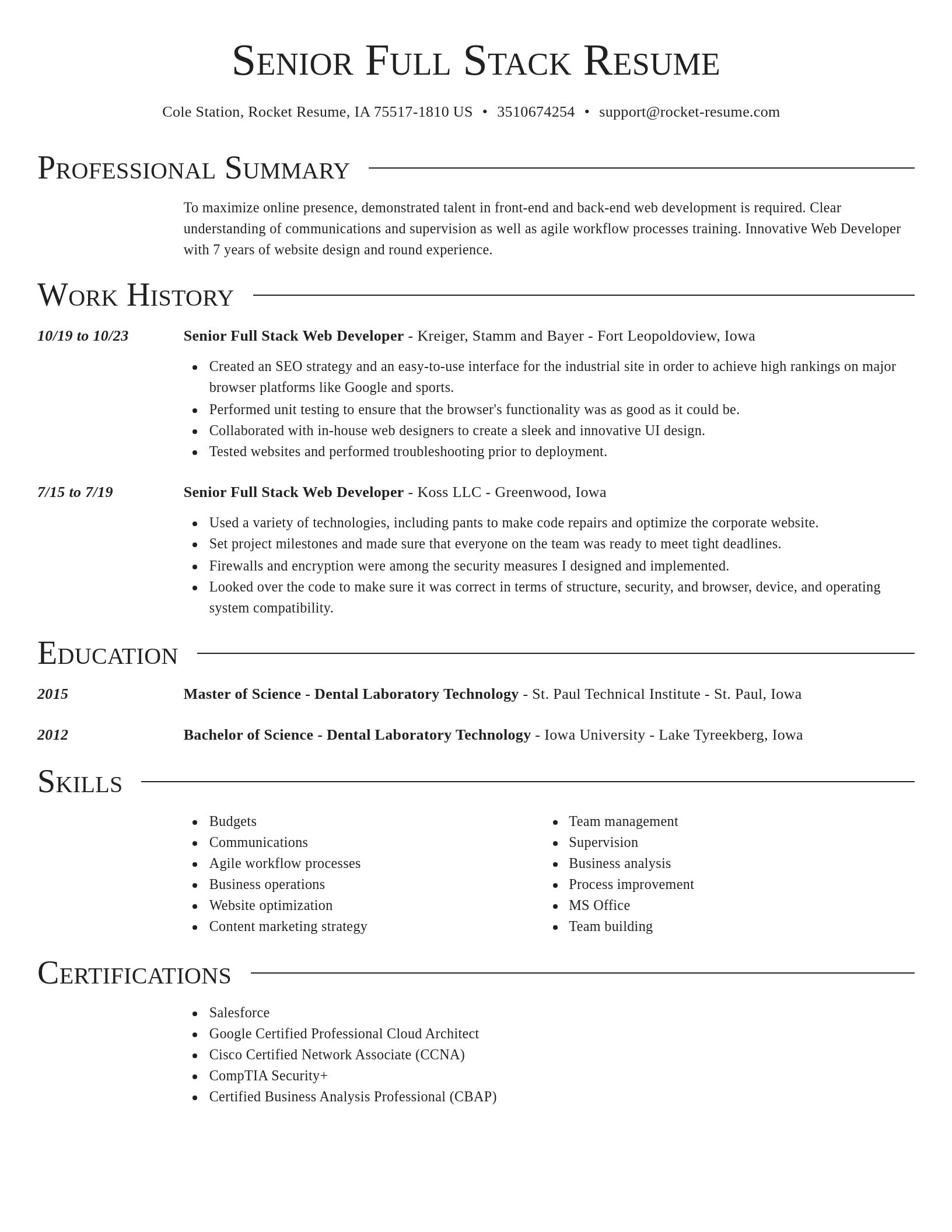 Director resume template