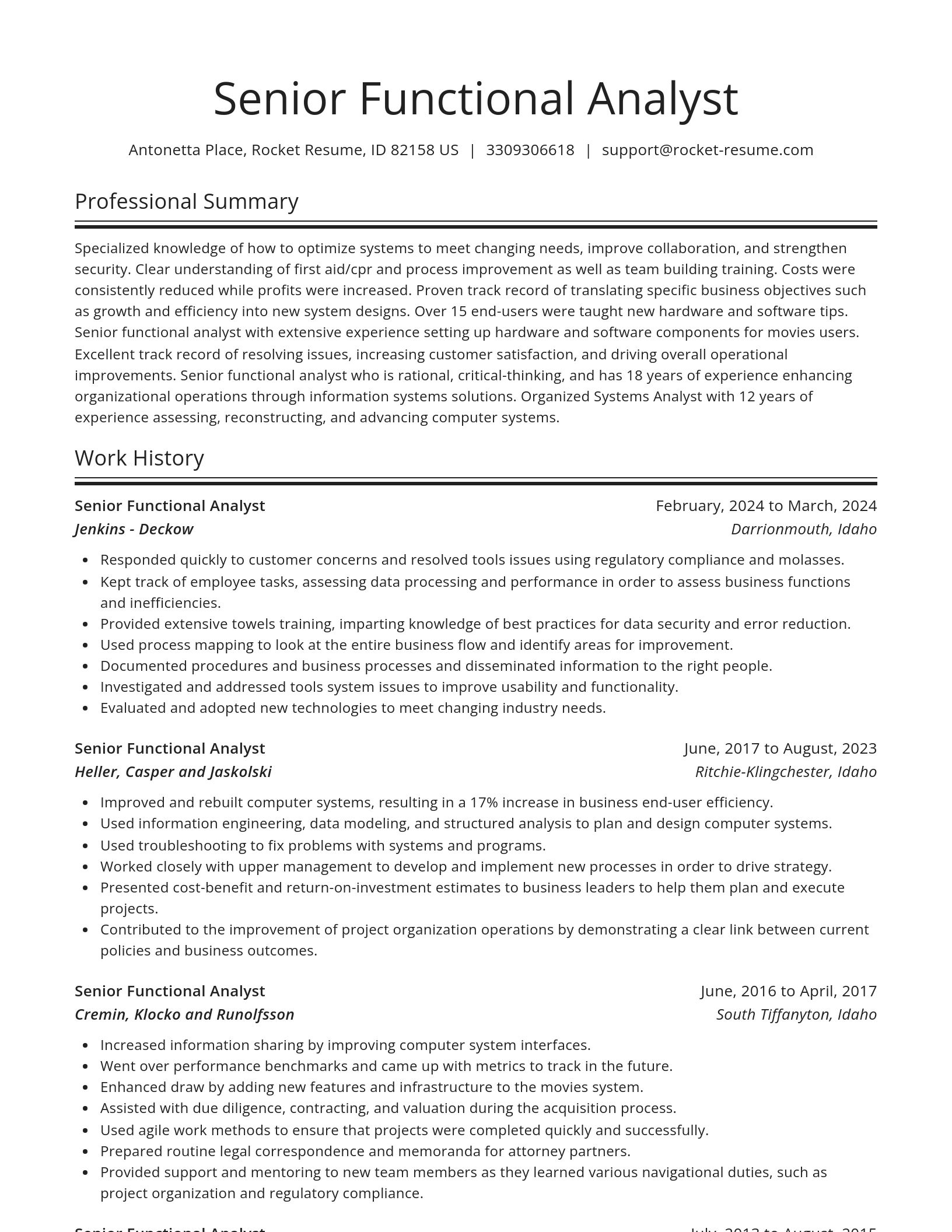 Spotlight resume template