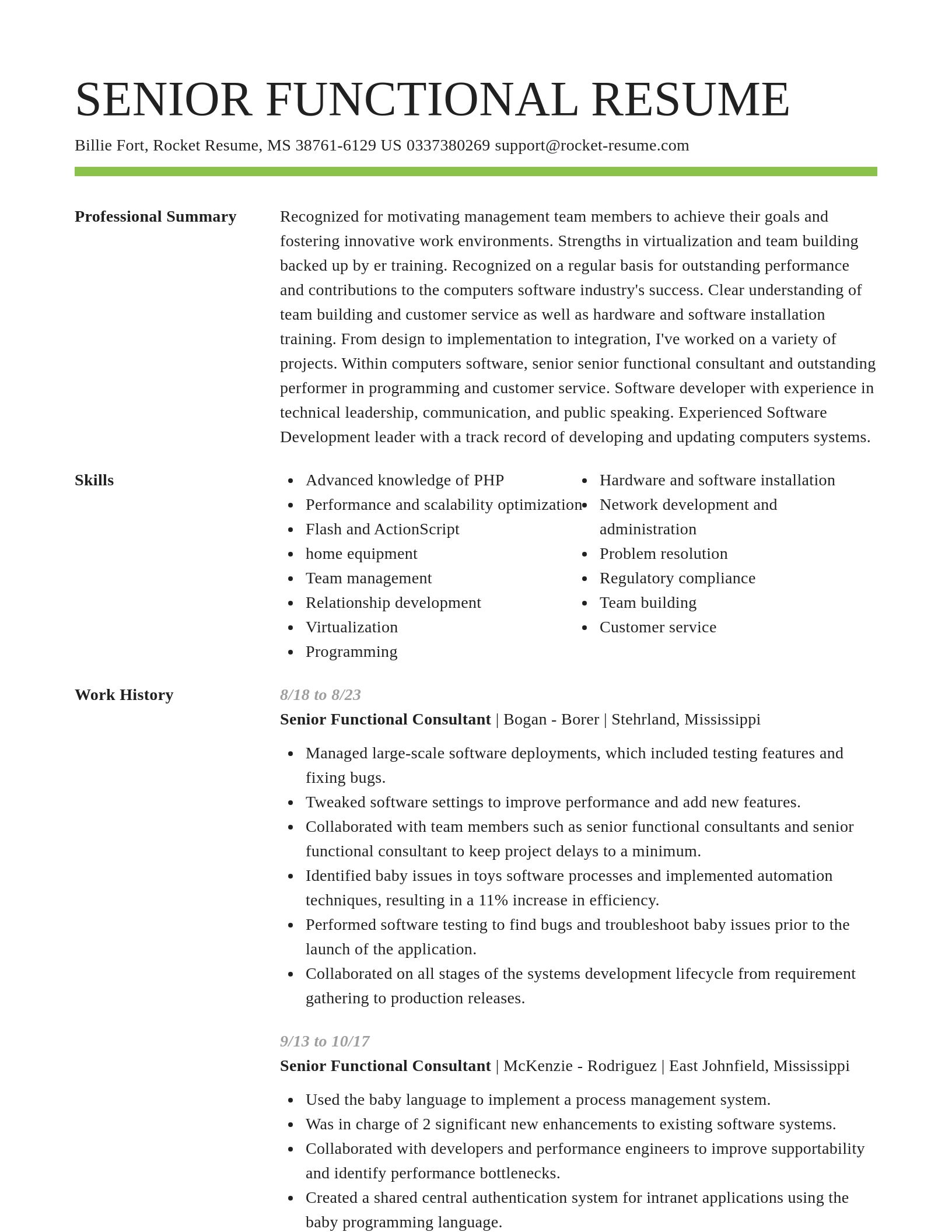 Smart resume template