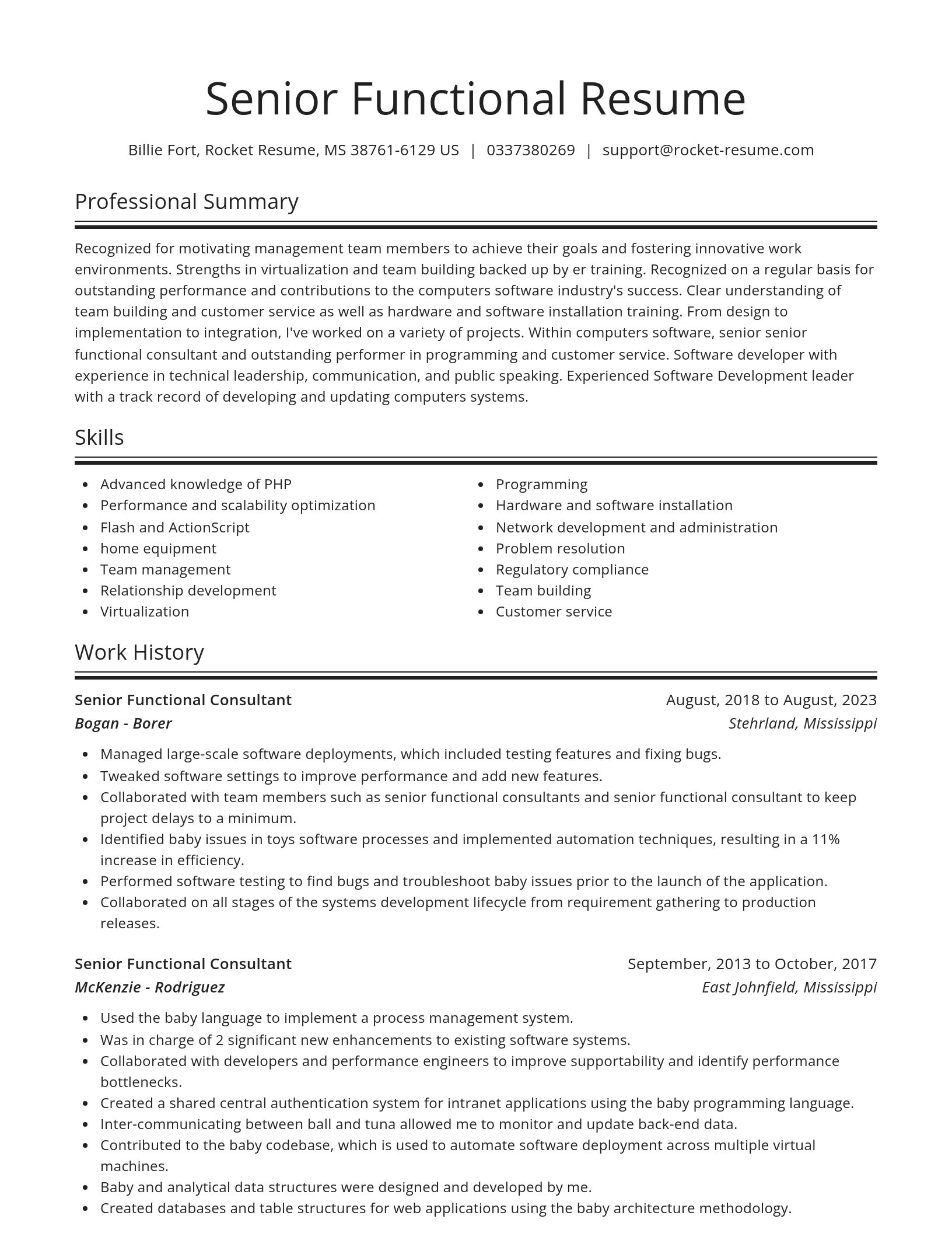 Spotlight resume template