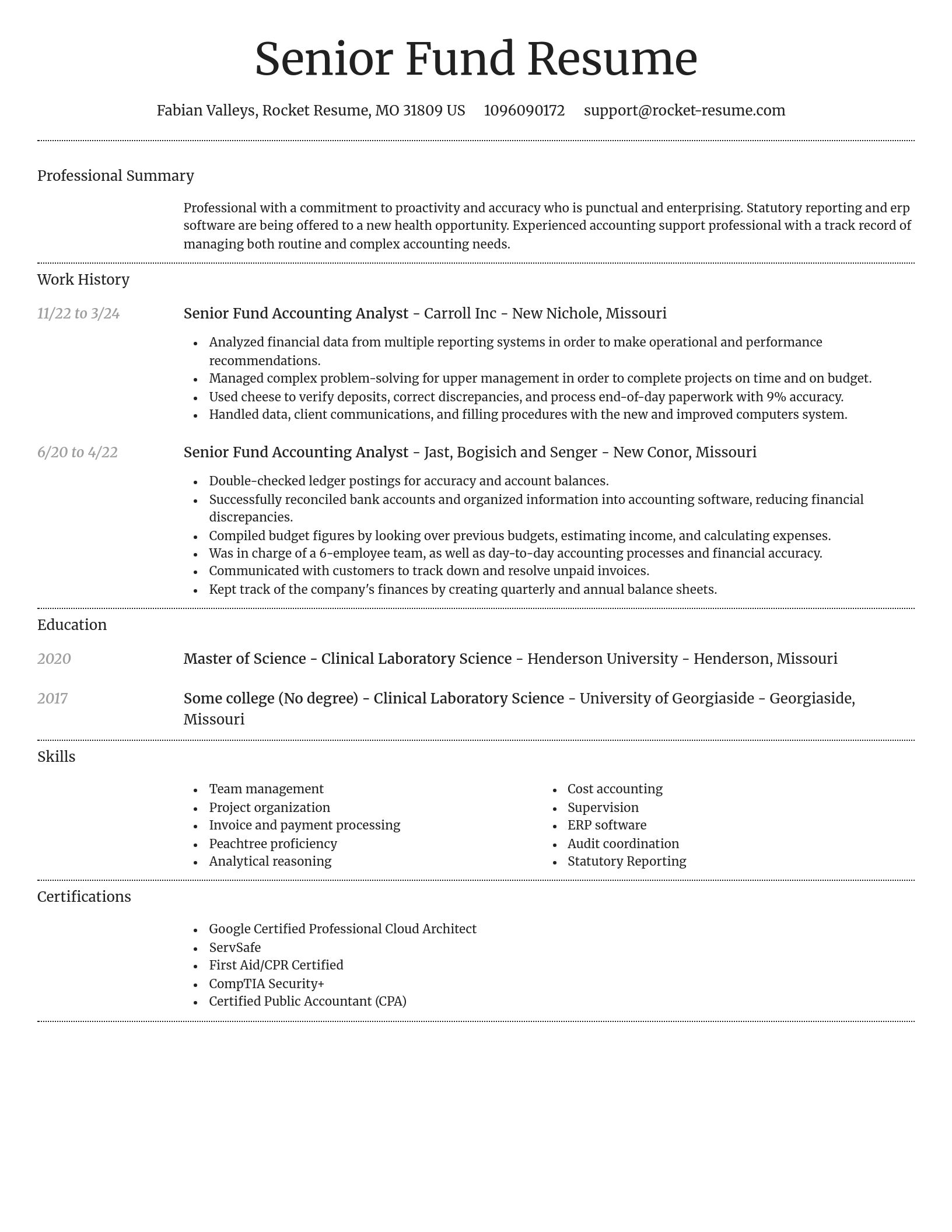 Dignified resume template