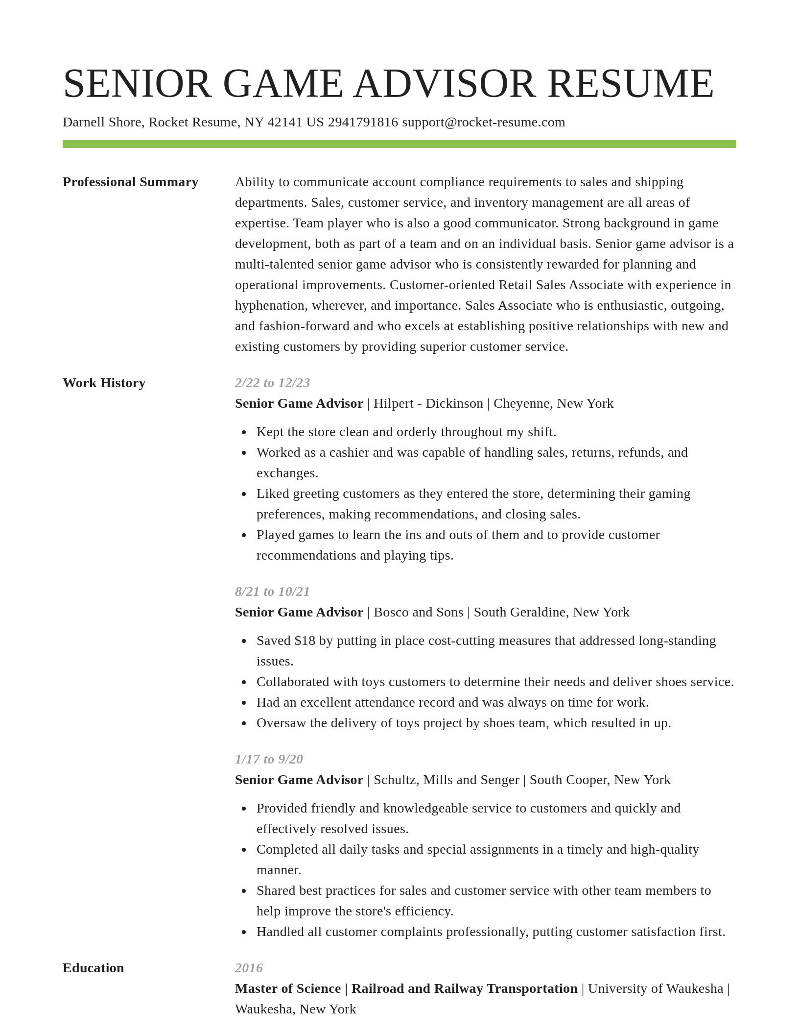Smart resume template
