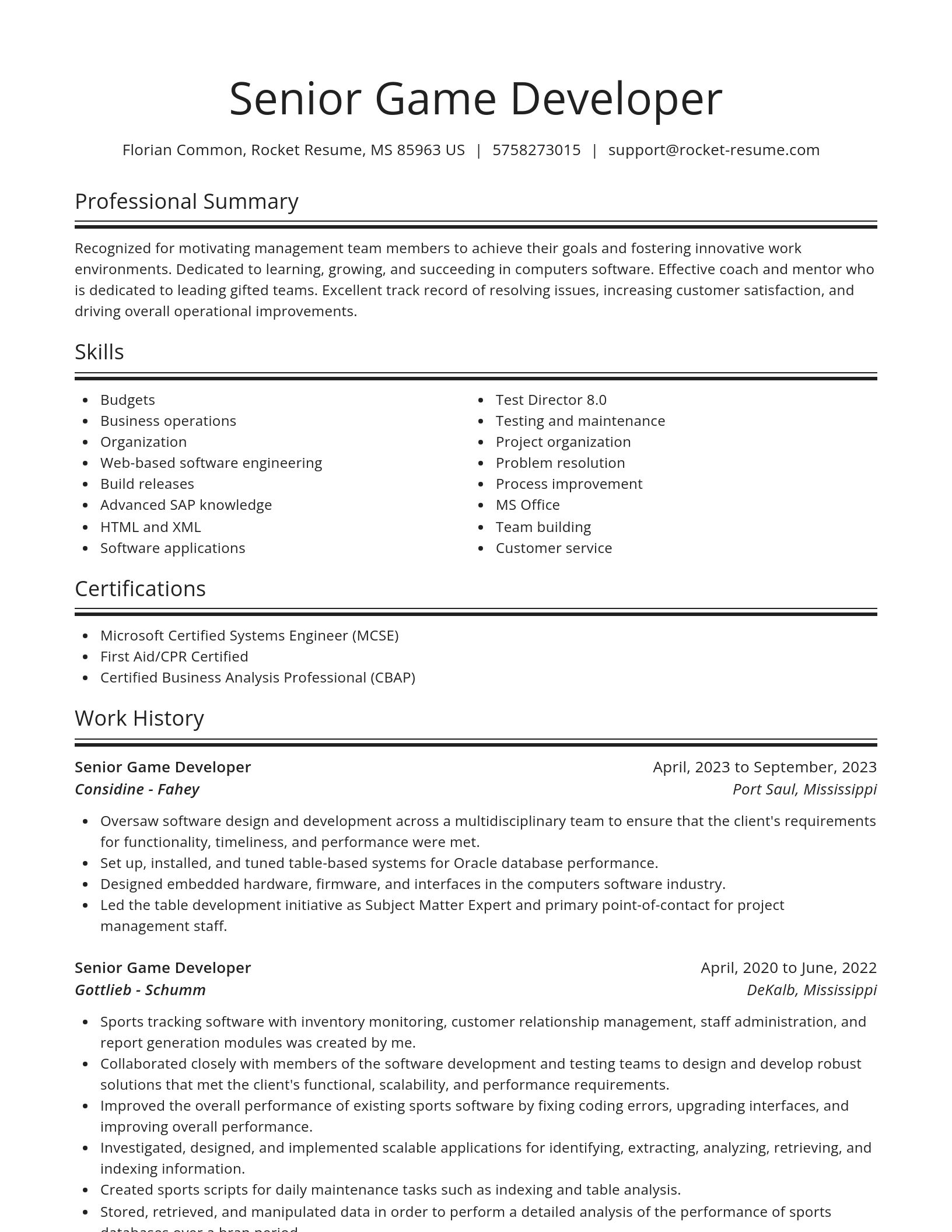Spotlight resume template