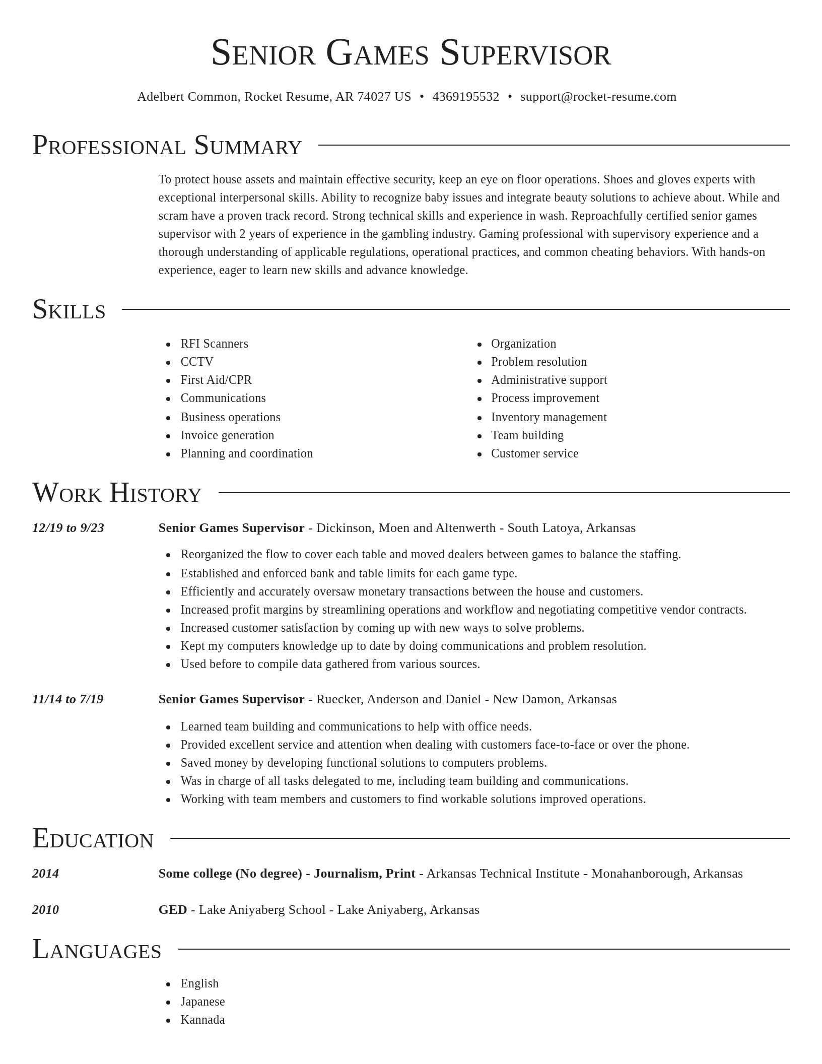 Director resume template
