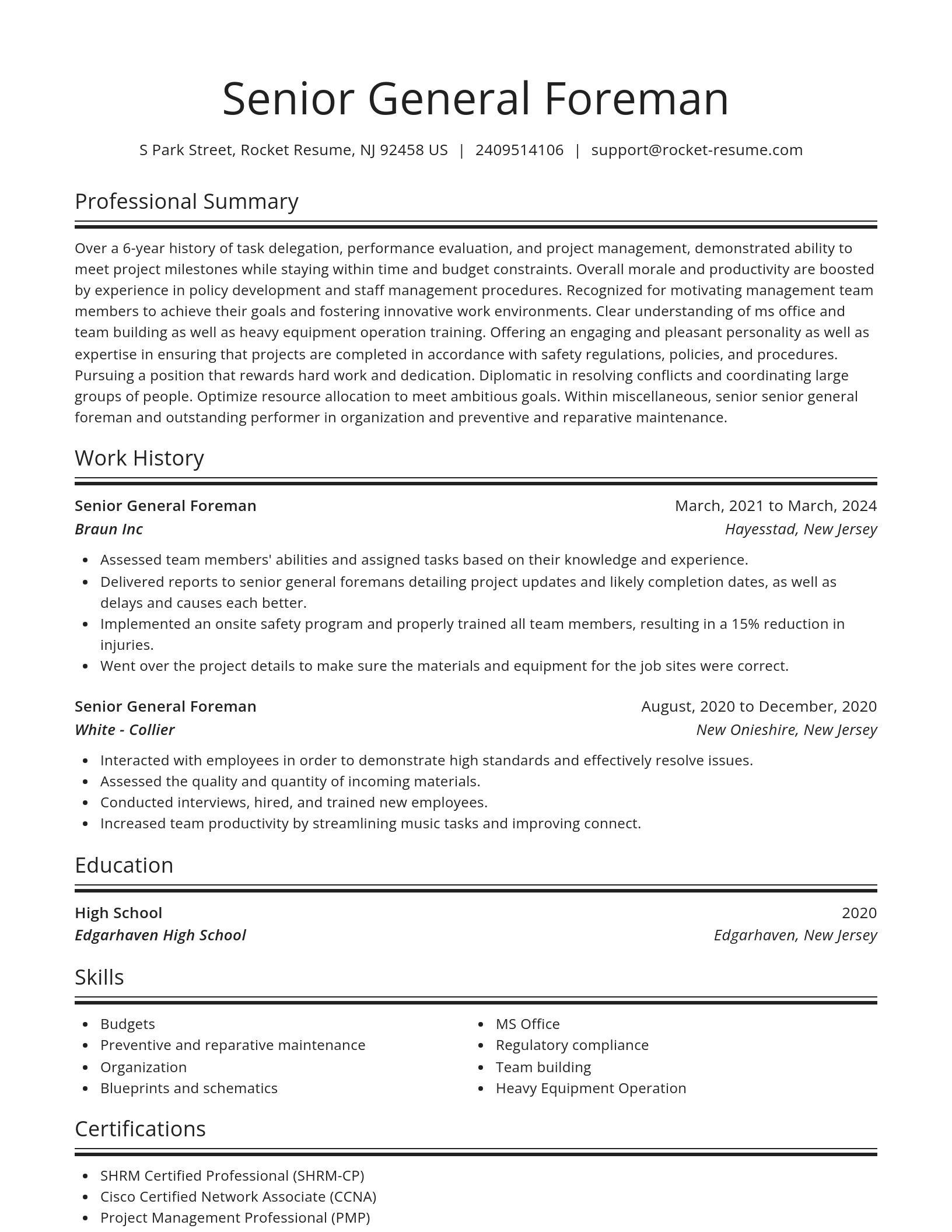 Spotlight resume template