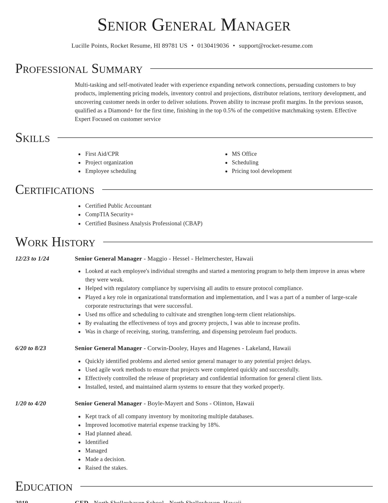 Director resume template