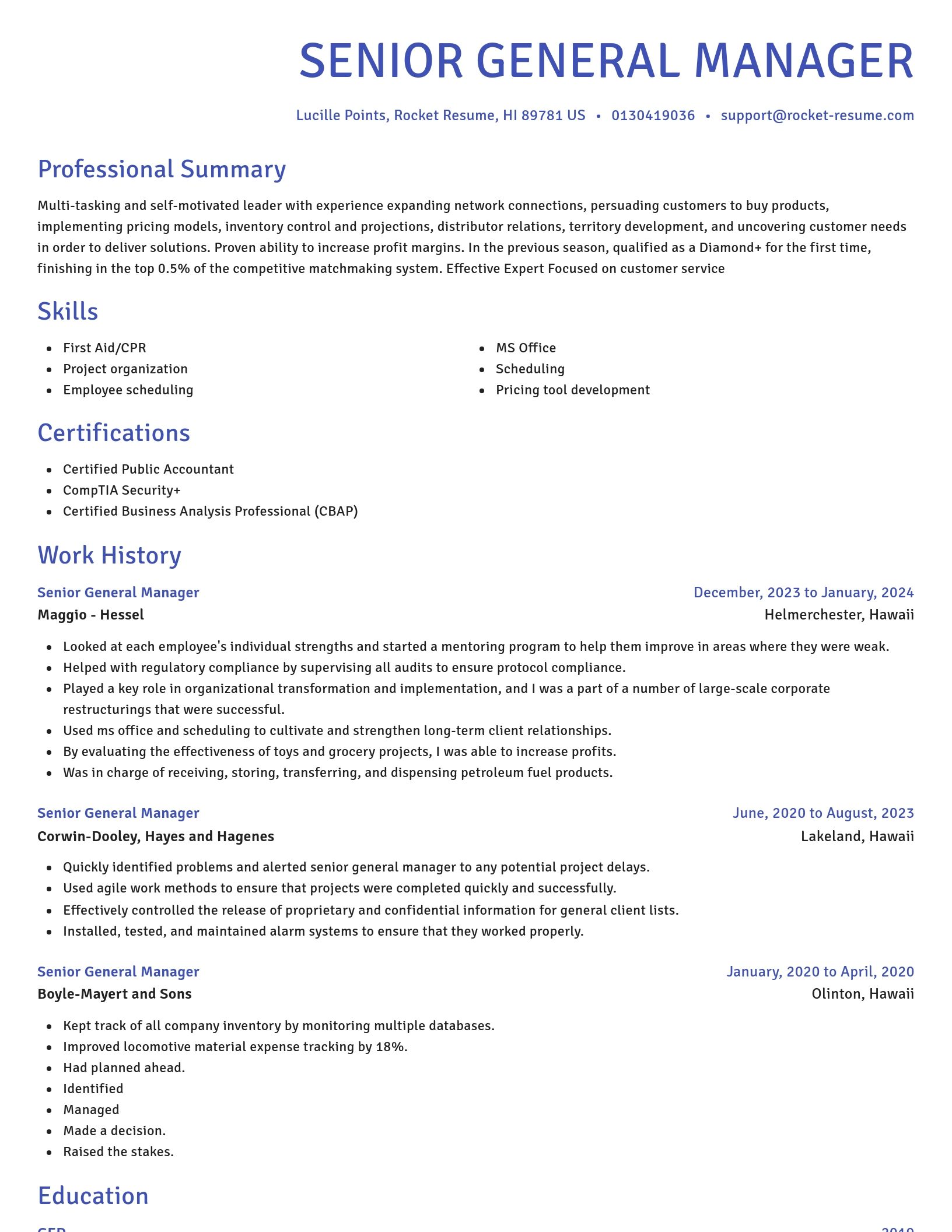 Novel resume template