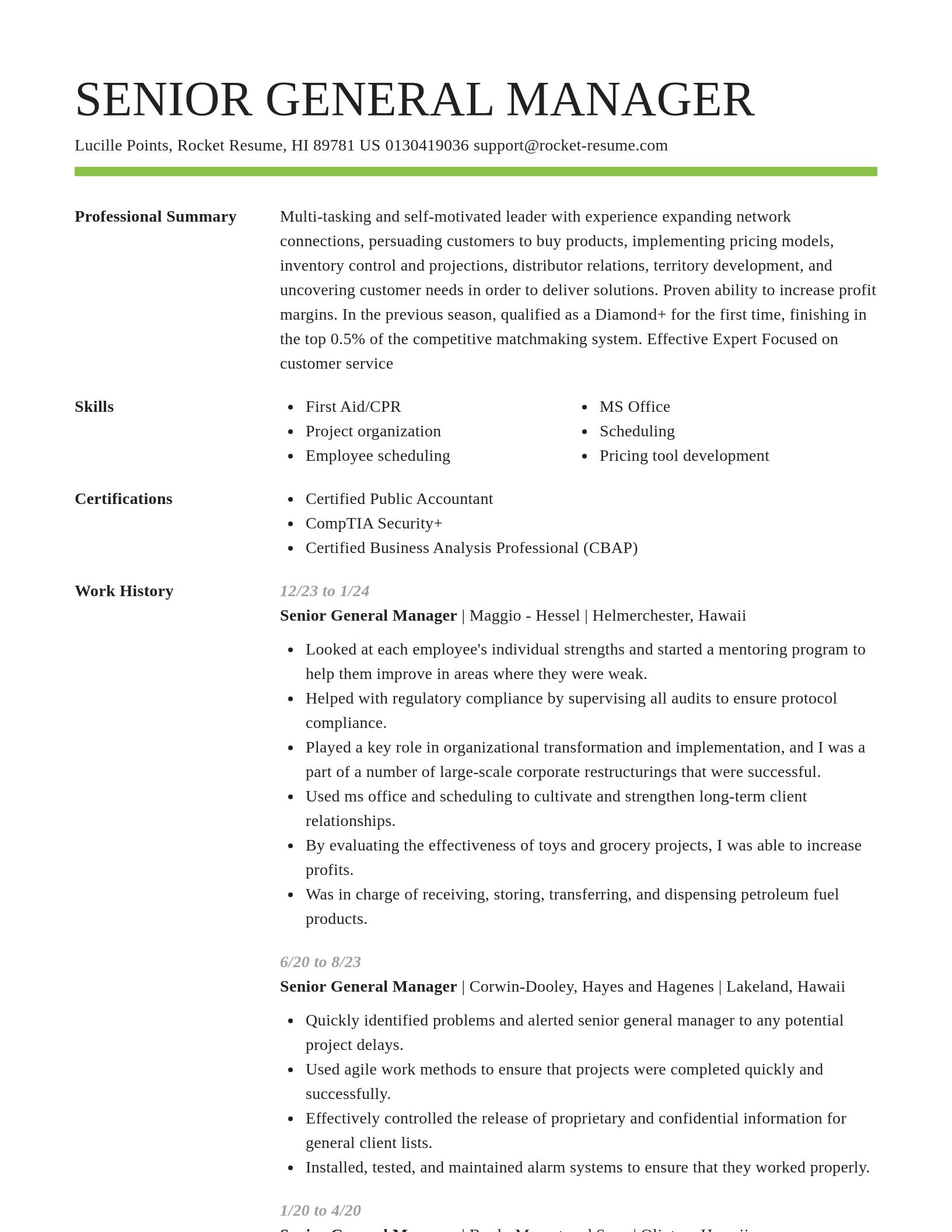 Smart resume template