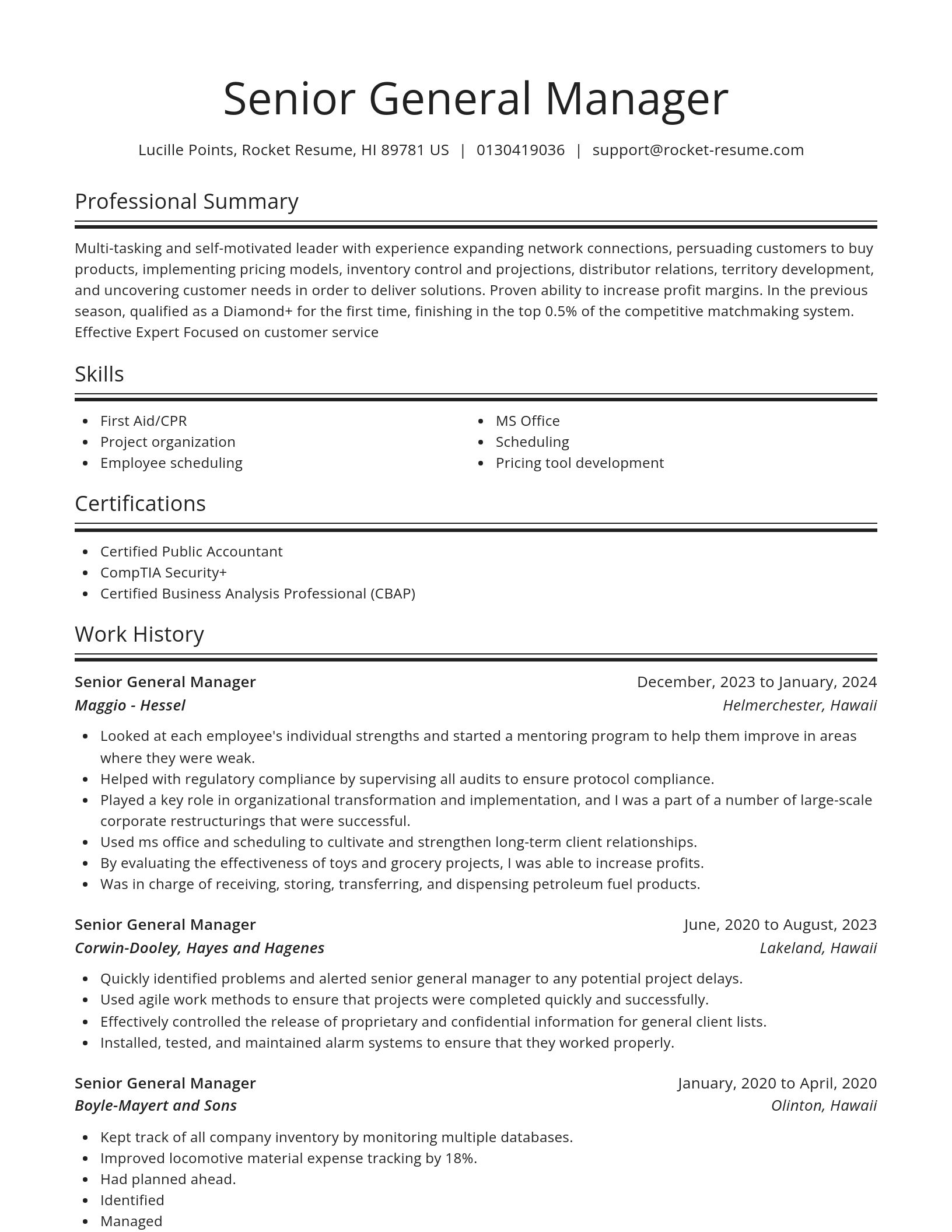 Spotlight resume template