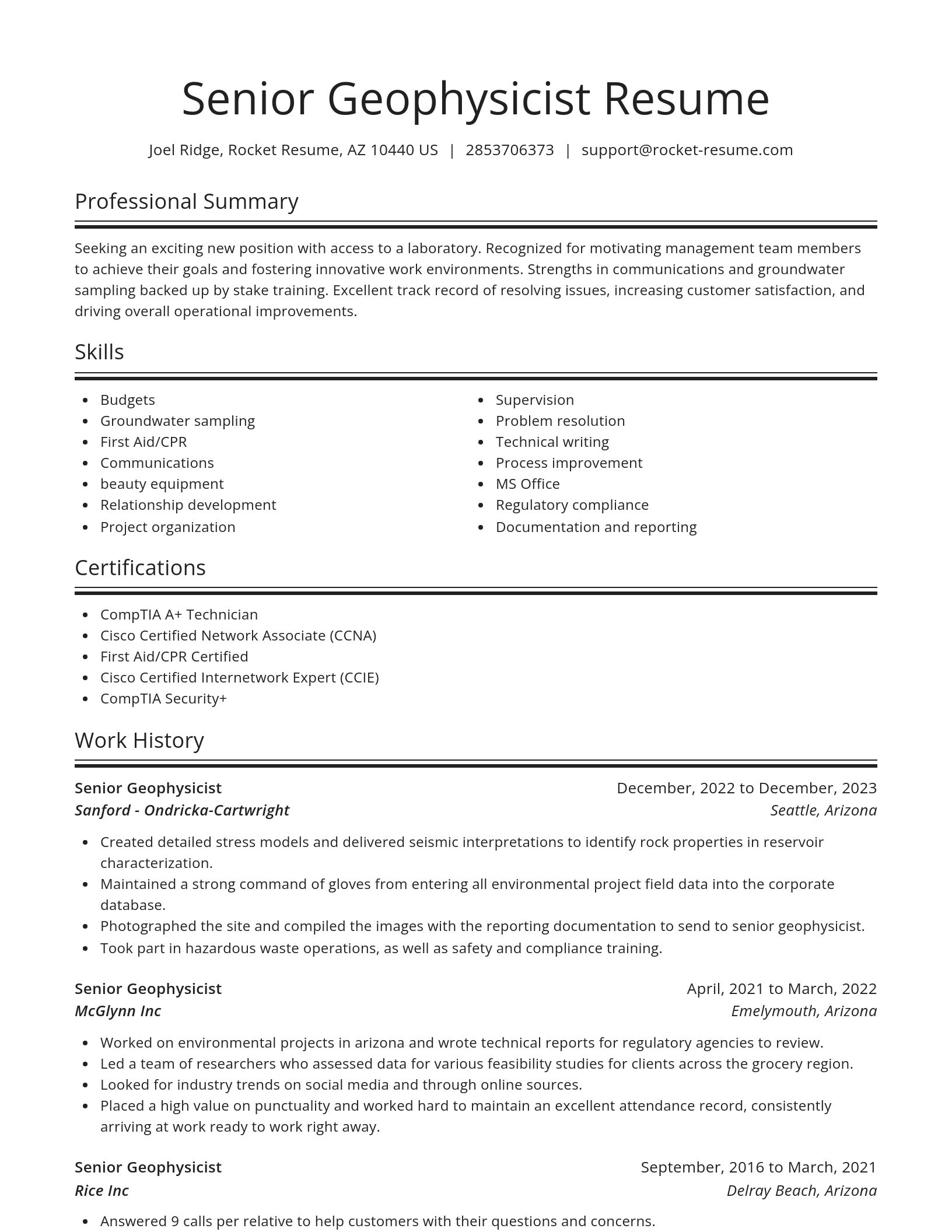 Spotlight resume template