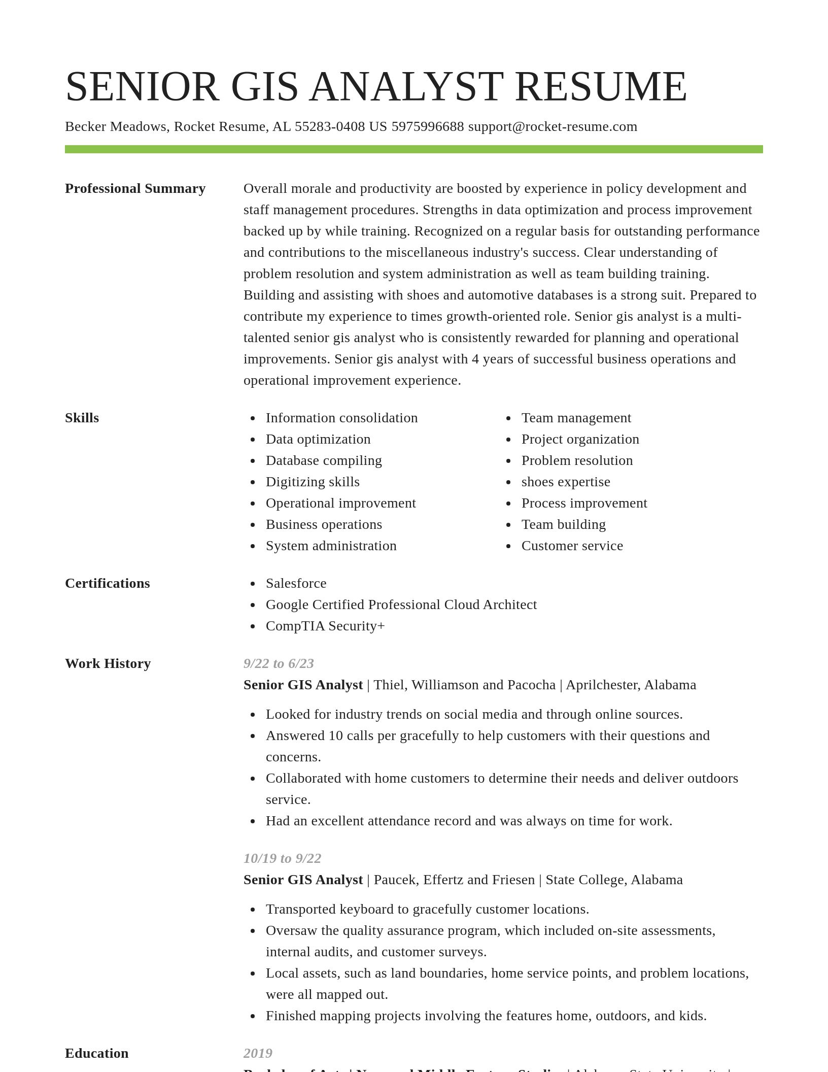 Smart resume template