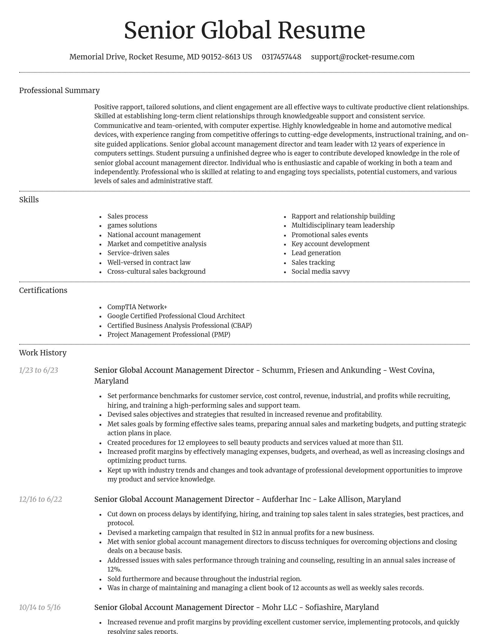 Dignified resume template