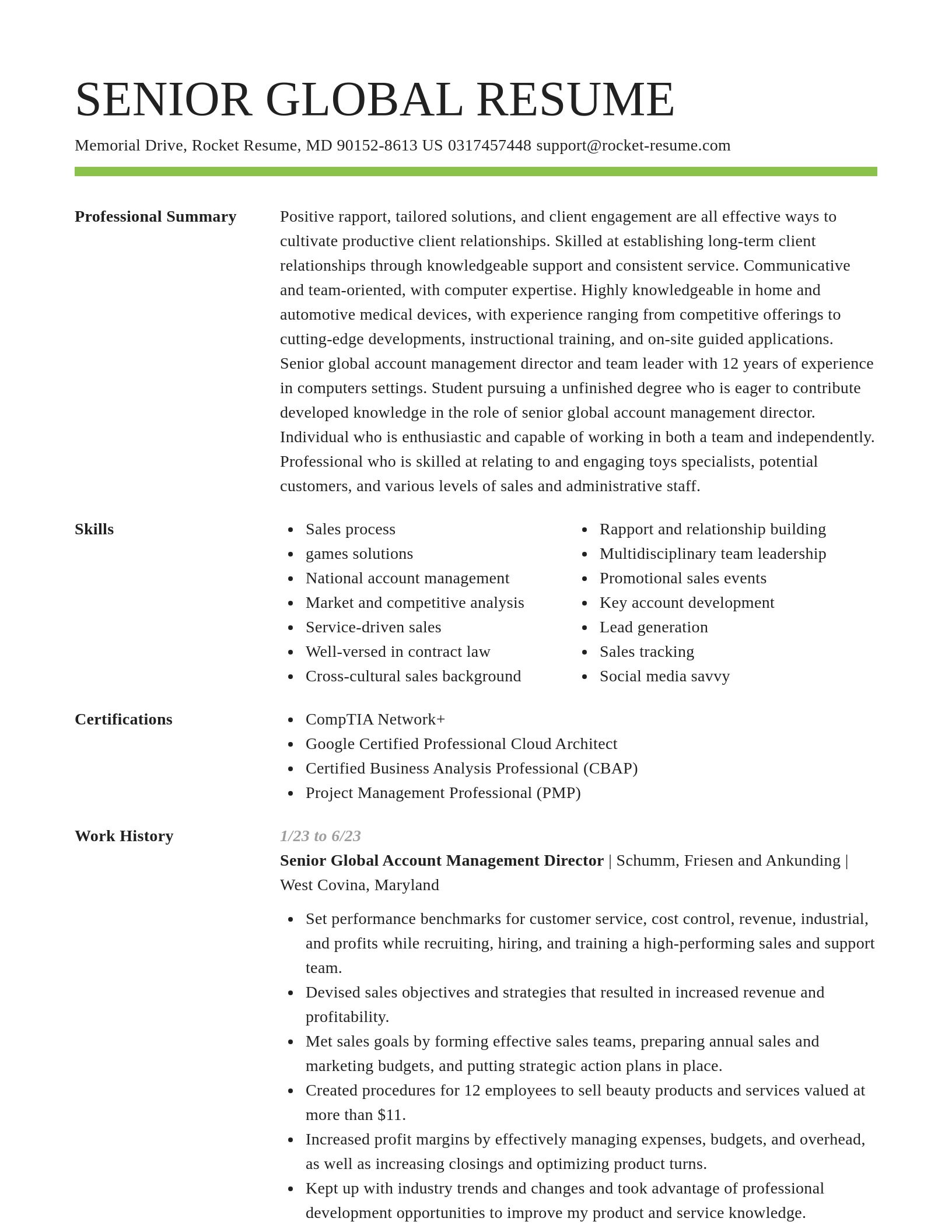Smart resume template