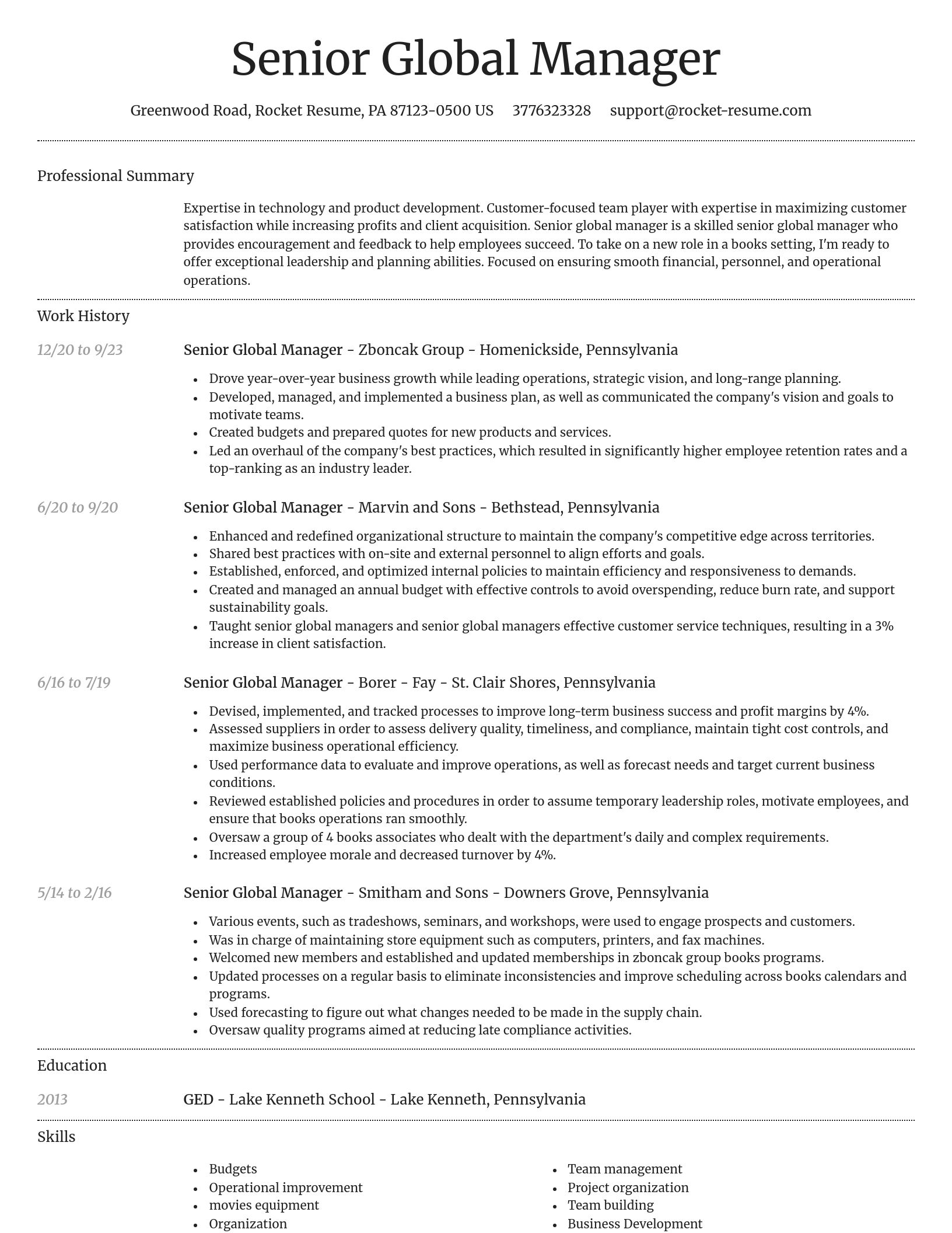 Dignified resume template