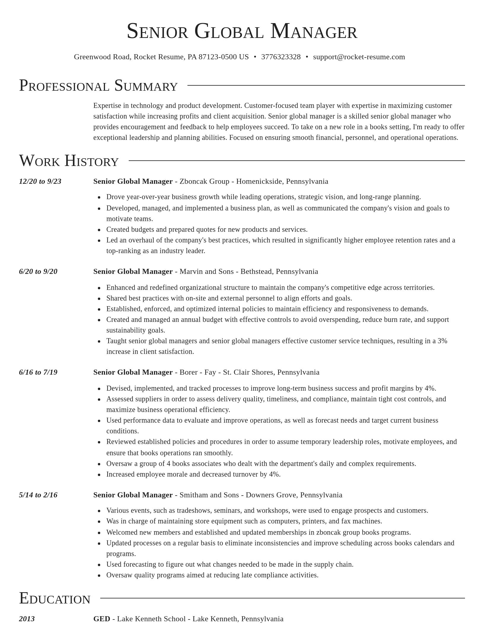 Director resume template