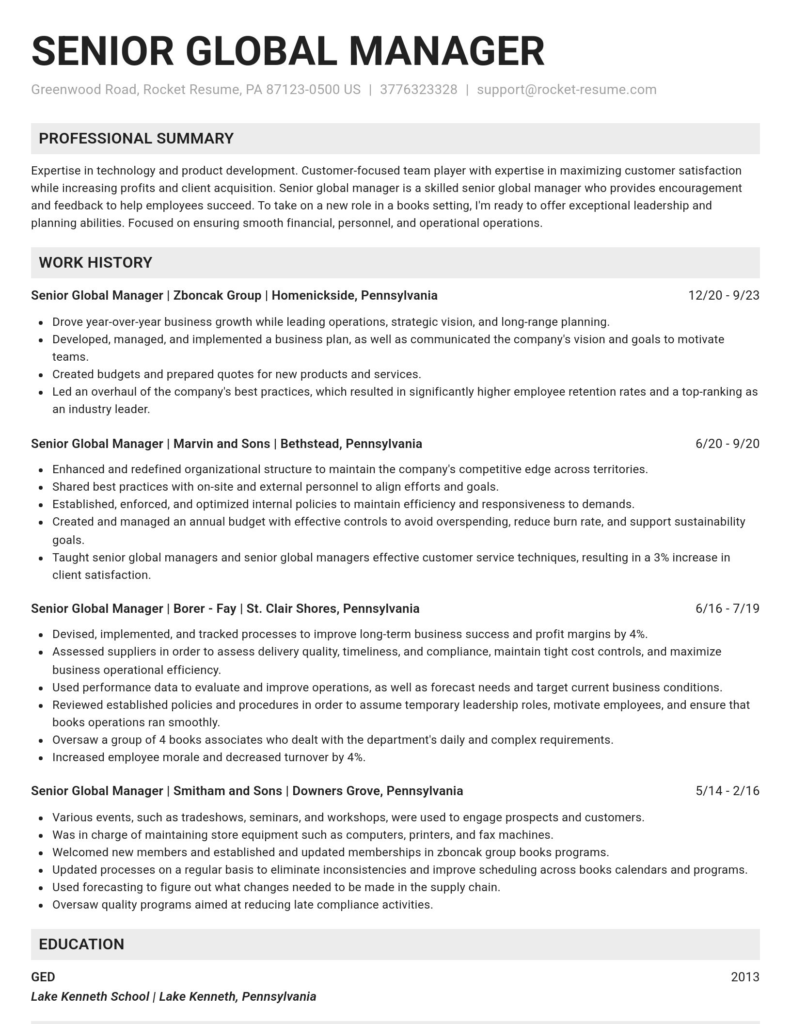 Genius resume template