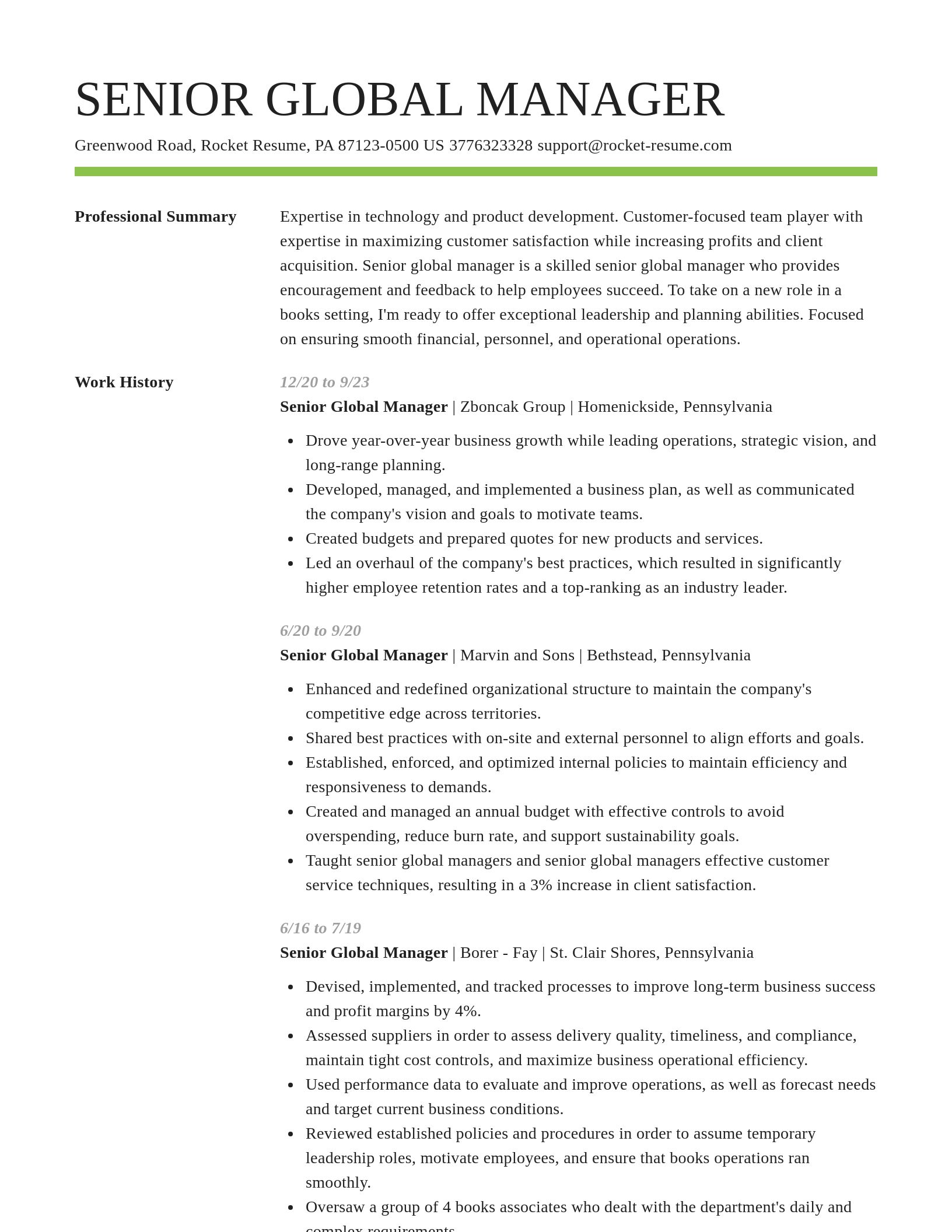 Smart resume template